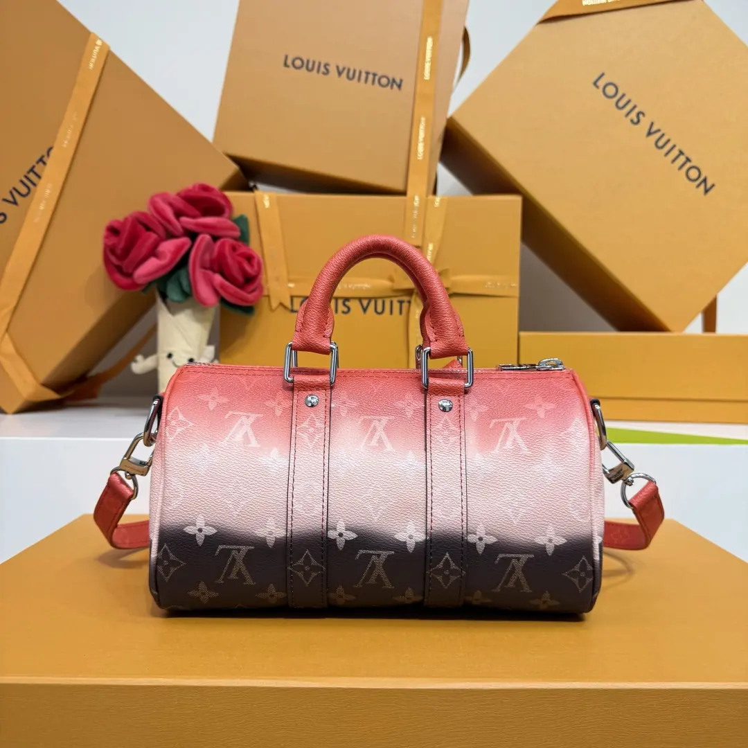 LV Style Leather Travel Bag Lookbook Reference image 2