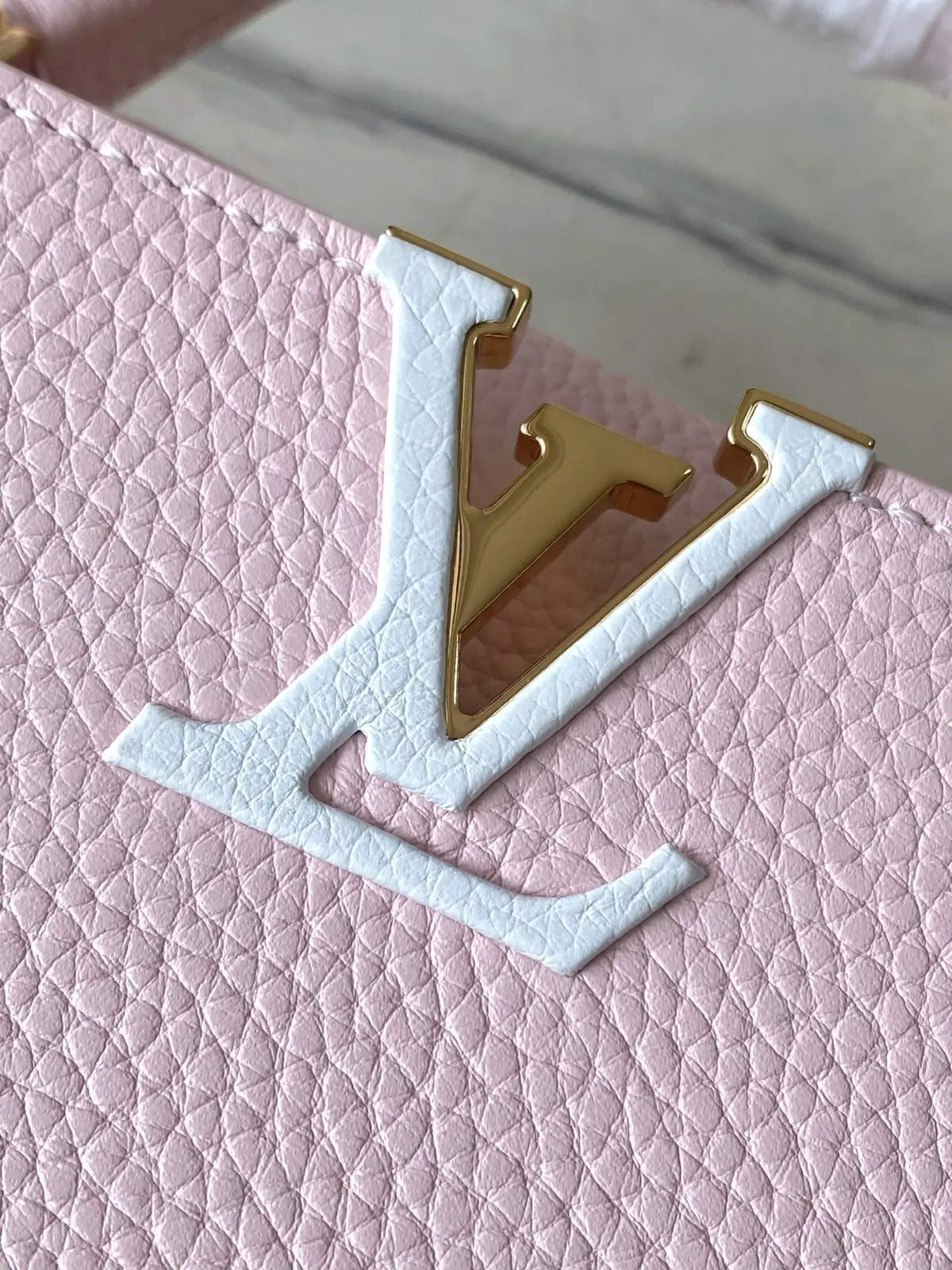 LV Style Pink Leather Top Handle Bag style reference detail image 2 from source 787666