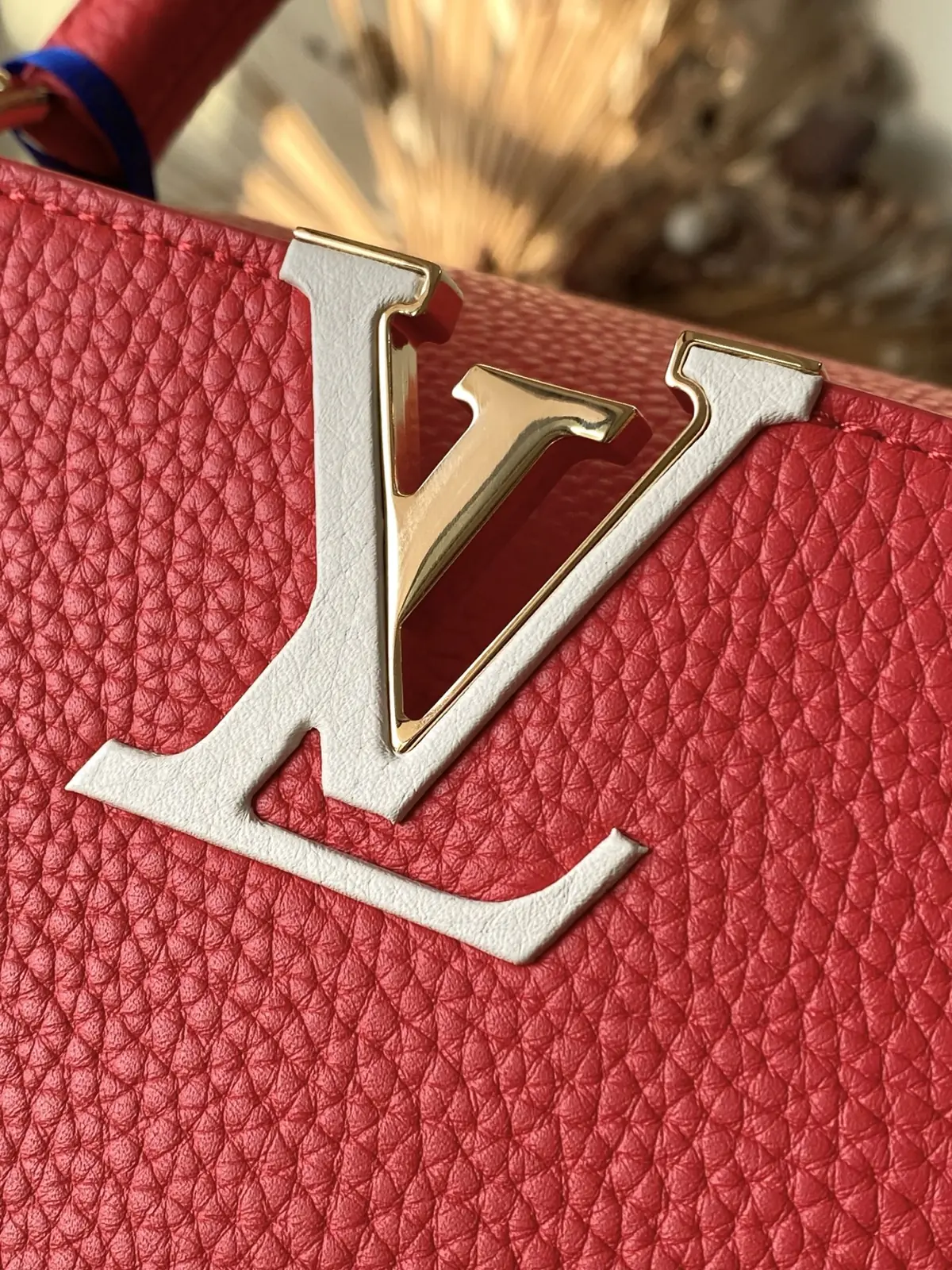 LV Style Red Leather Top Handle Bag style reference detail image 5 from source 787654