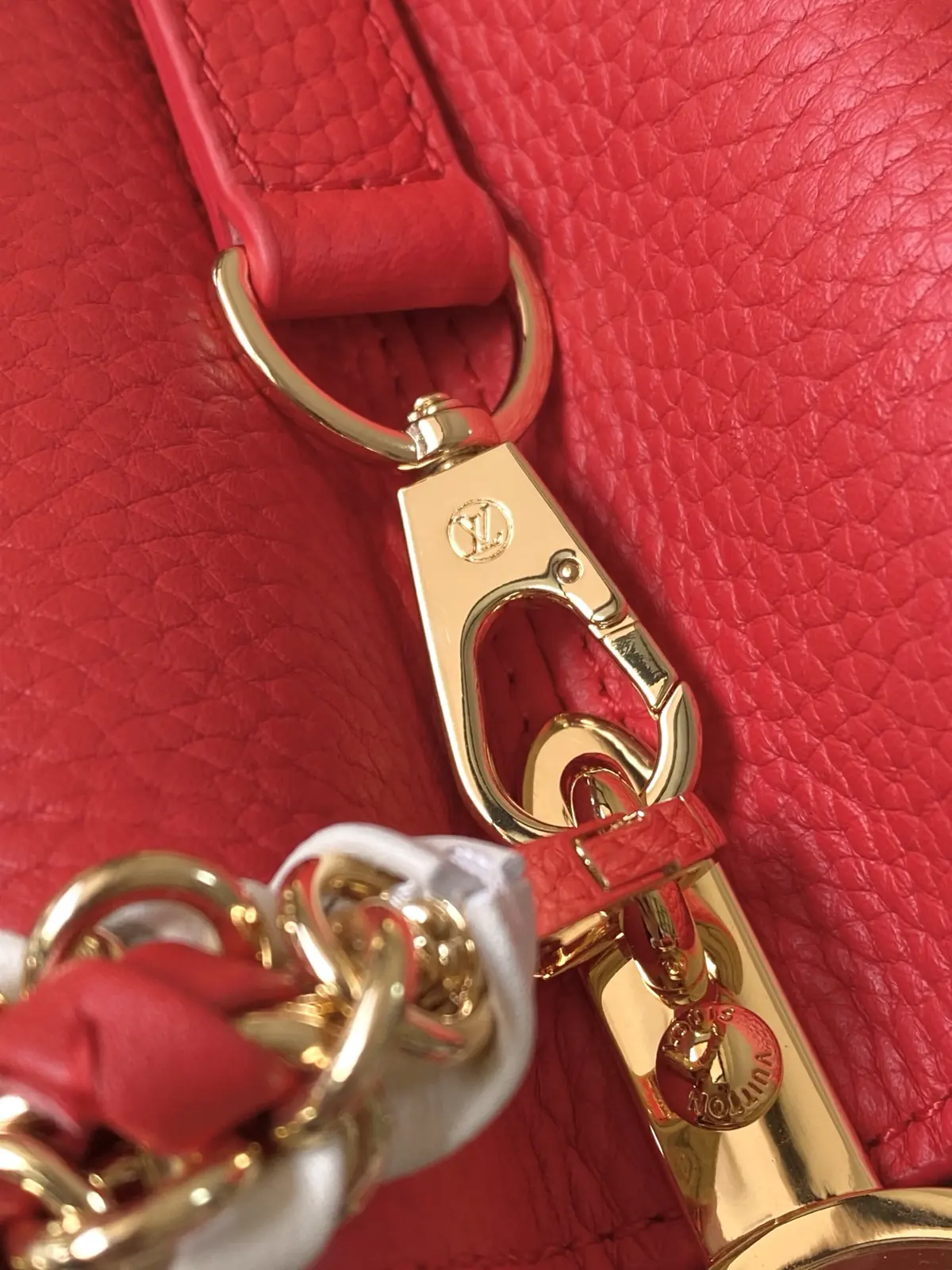 LV Style Red Leather Top Handle Bag style reference detail image 6 from source 787654