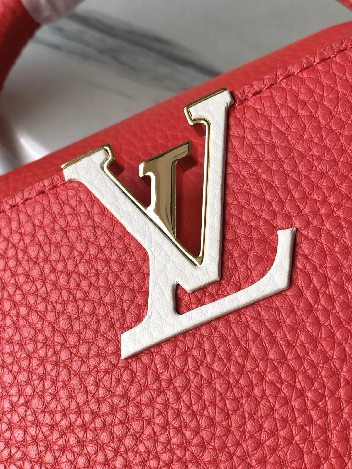 LV Style Red Leather Top Handle Bag style reference detail image 5 from source 787655