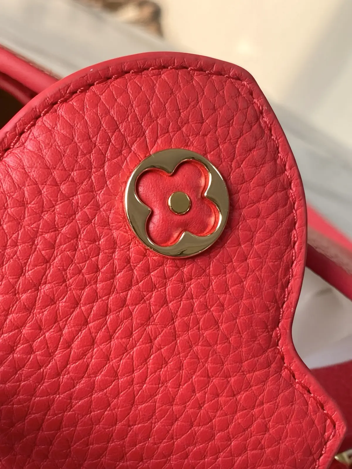 LV Style Red Leather Top Handle Bag style reference detail image 7 from source 787656