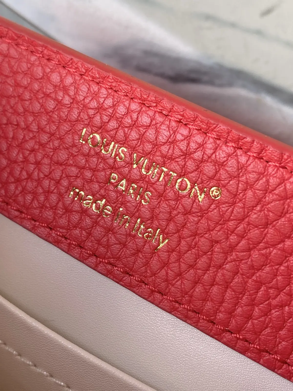 LV Style Red Leather Top Handle Bag style reference detail image 9 from source 787656