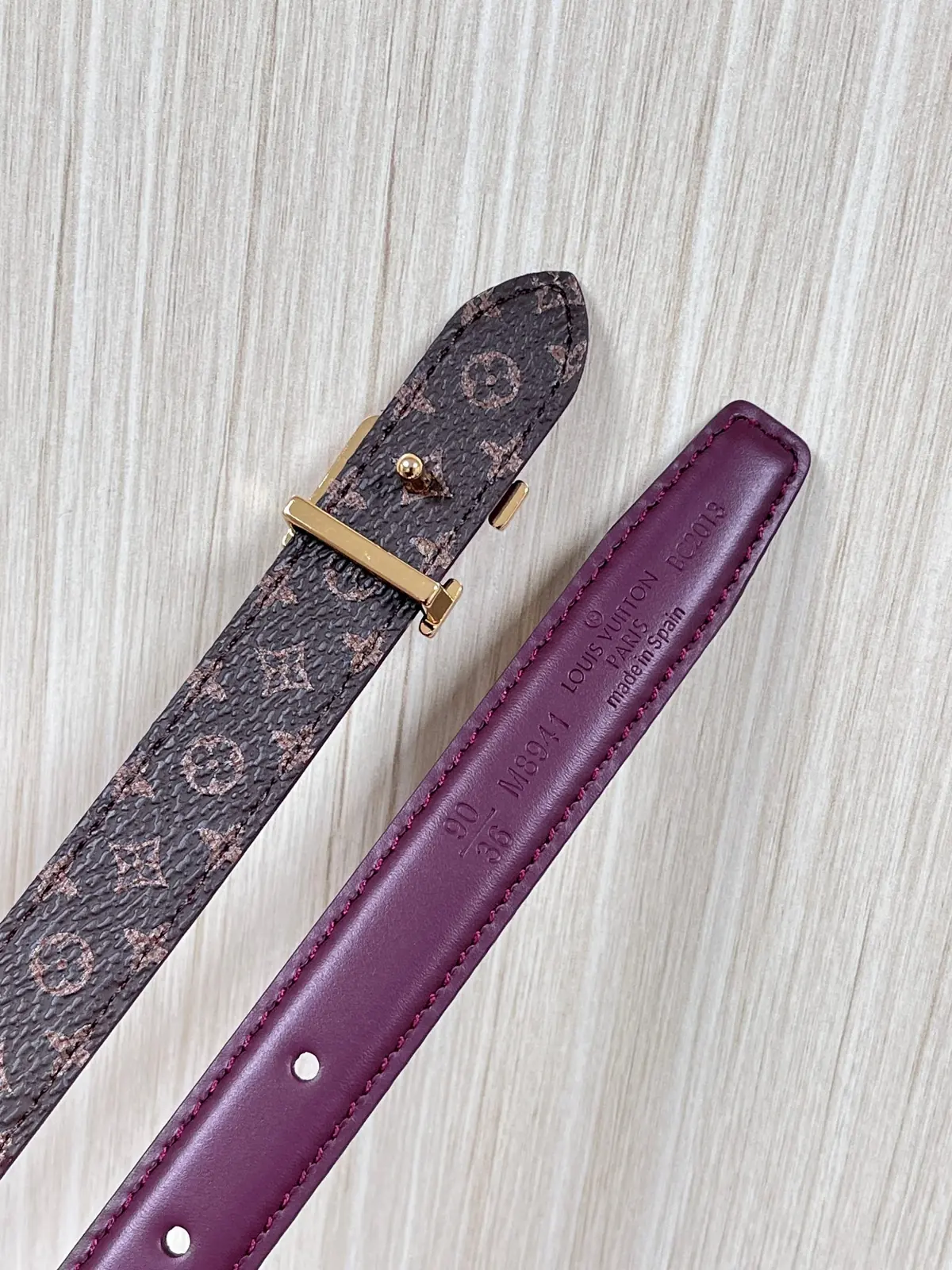 LV Style Red Leather Women's Belt Lookbook Reference image 3