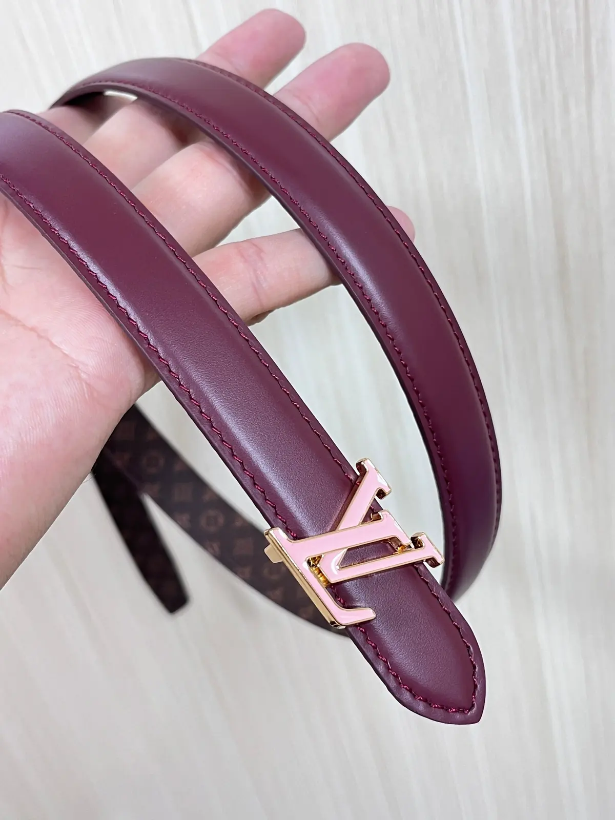 LV Style Red Leather Women's Belt Lookbook Reference image 5