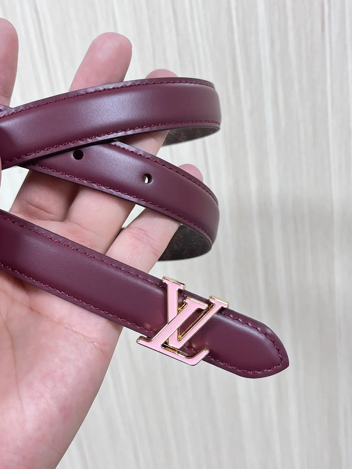 LV Style Red Leather Women's Belt Lookbook Reference image 6