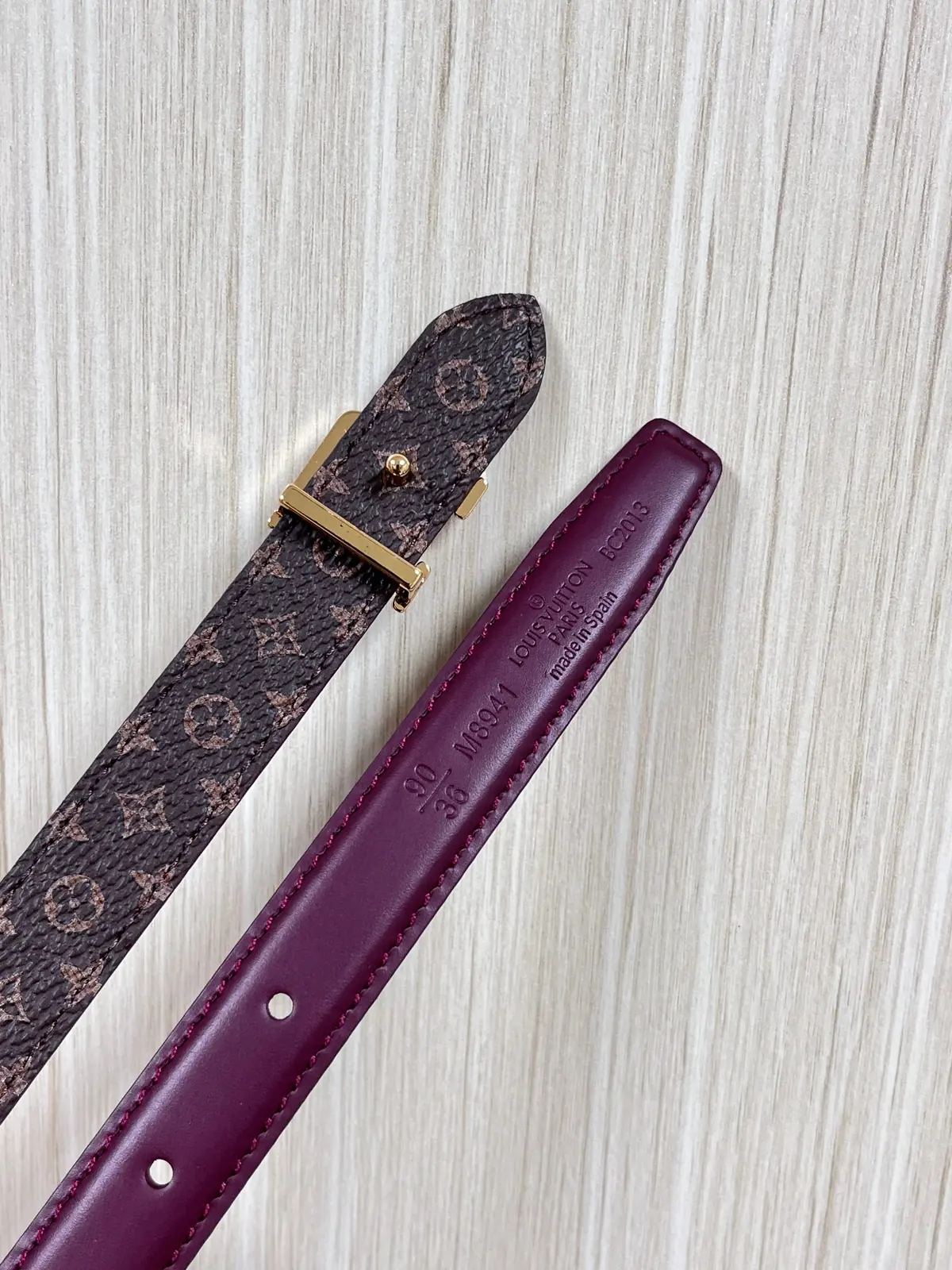 LV Style Red Leather Women's Belt Lookbook Reference image 3