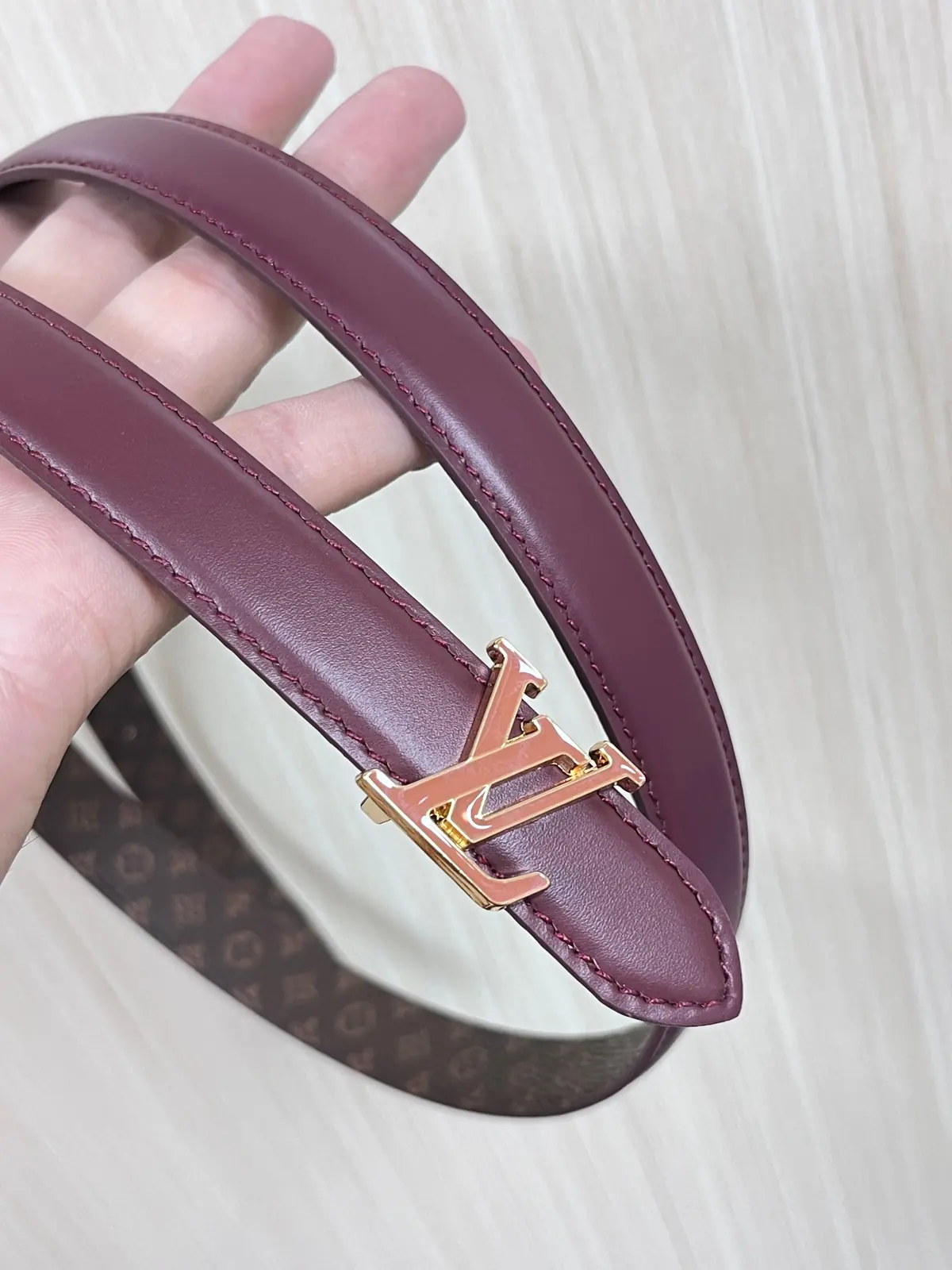 LV Style Red Leather Women's Belt Lookbook Reference image 5