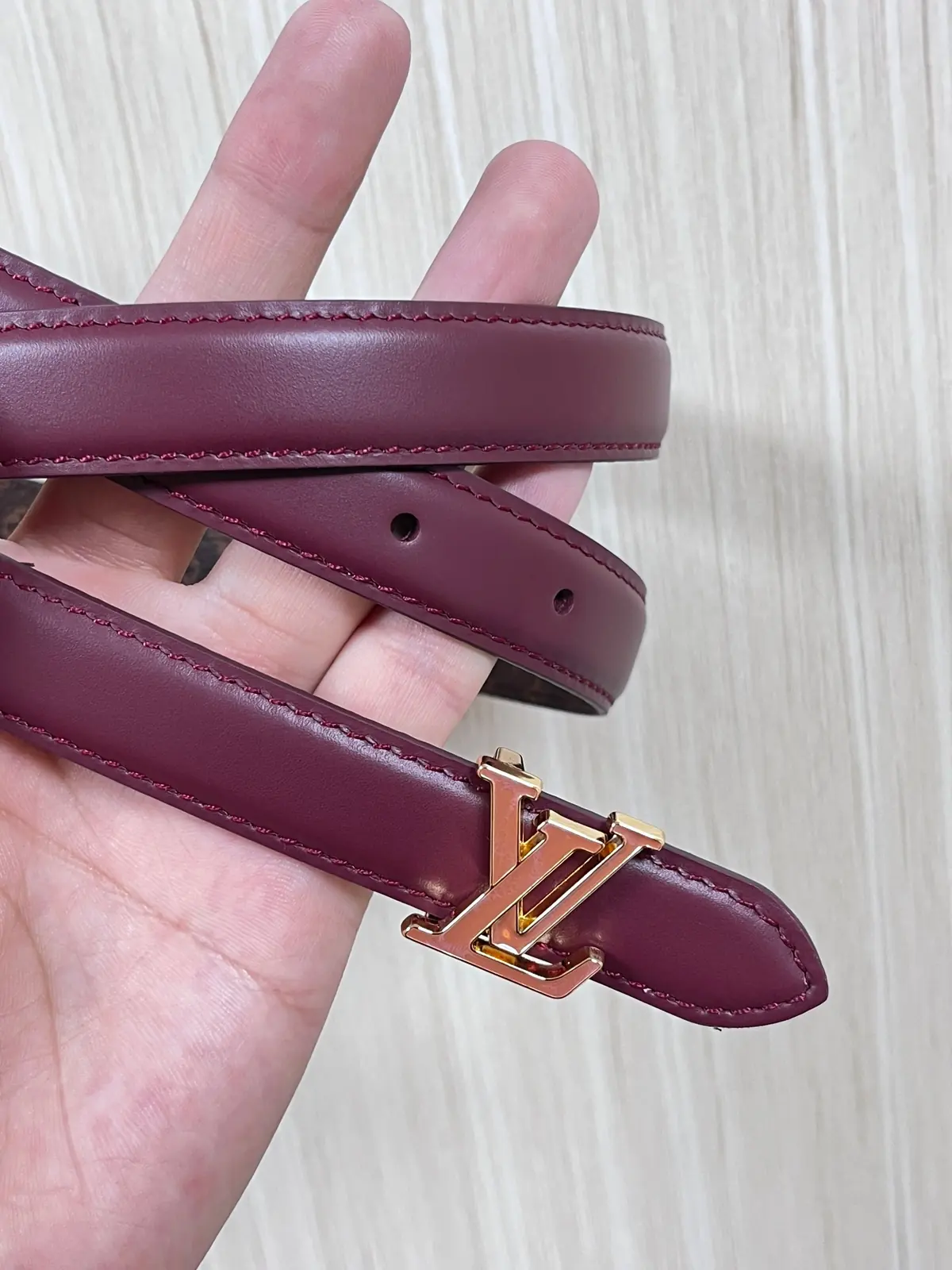 LV Style Red Leather Women's Belt Lookbook Reference image 6