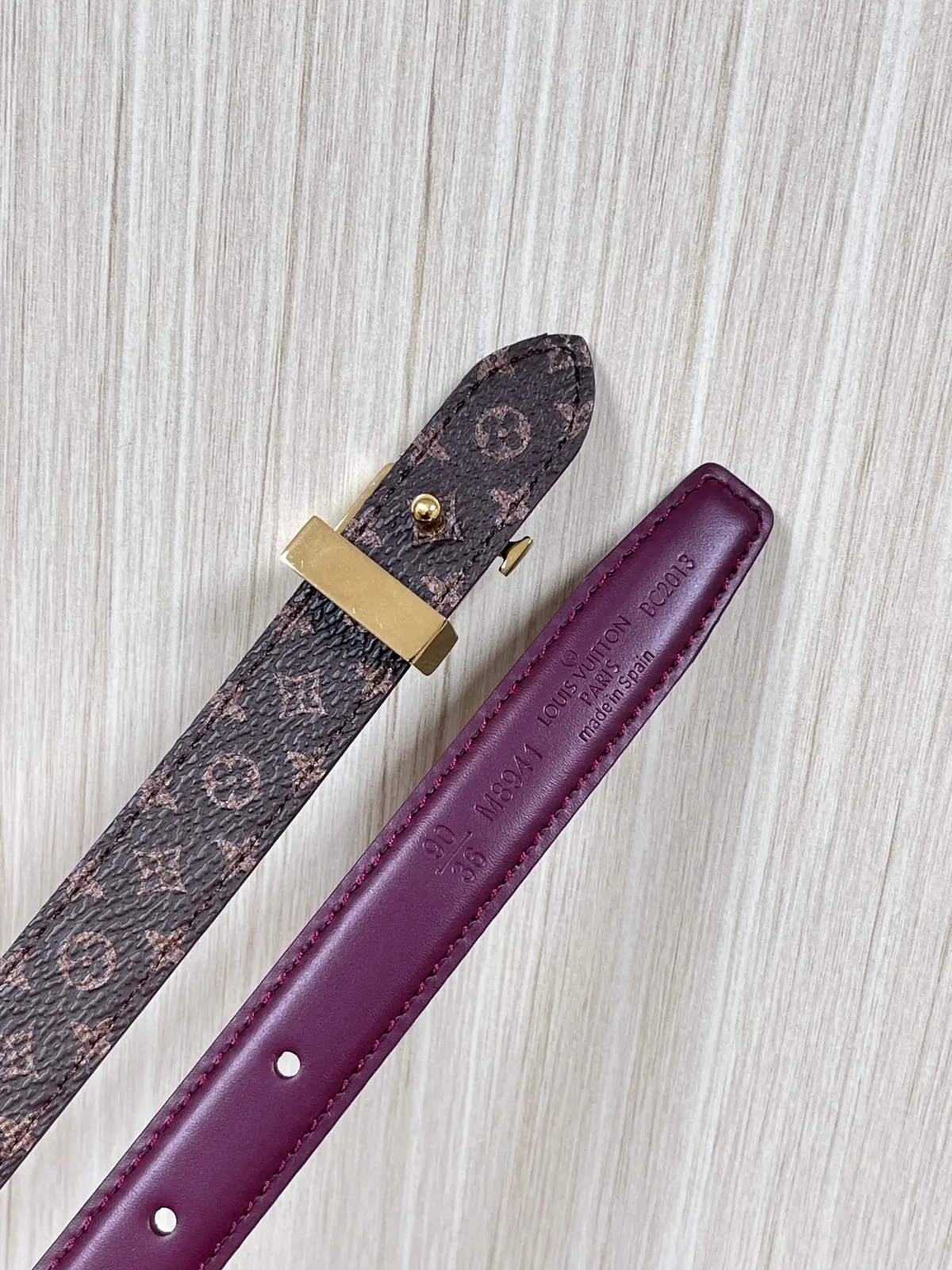 LV Style Red Leather Women's Belt Lookbook Reference image 3