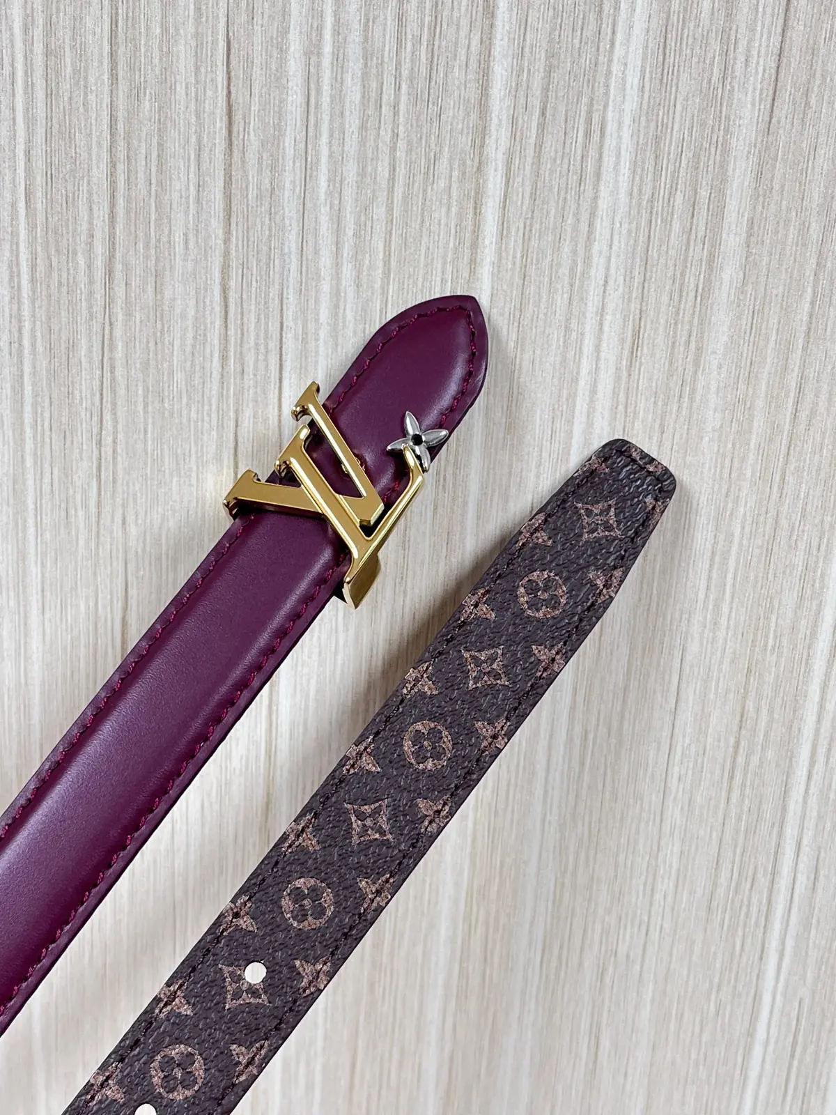 LV Style Red Leather Women's Belt Lookbook Reference image 4