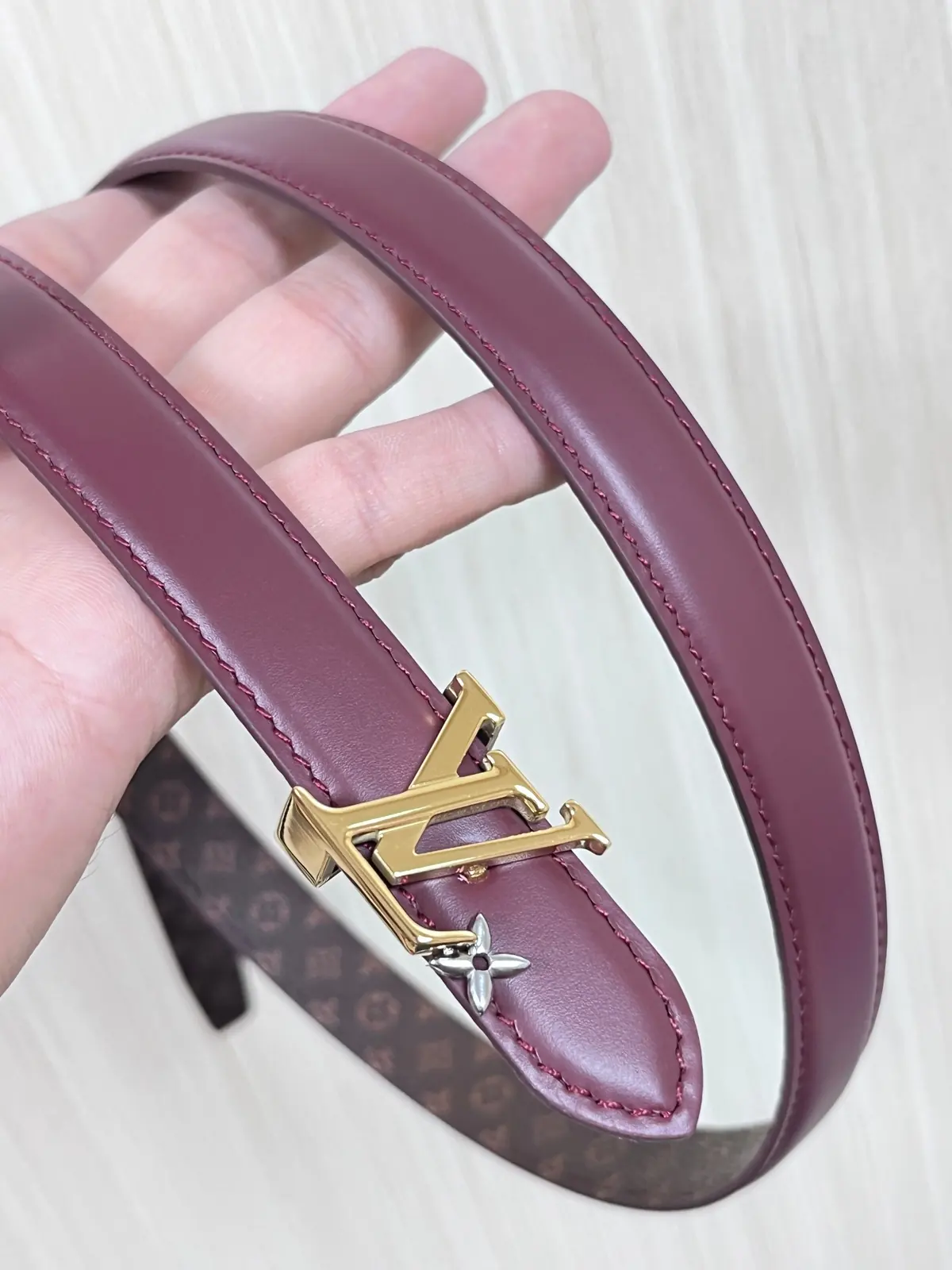 LV Style Red Leather Women's Belt Lookbook Reference image 5