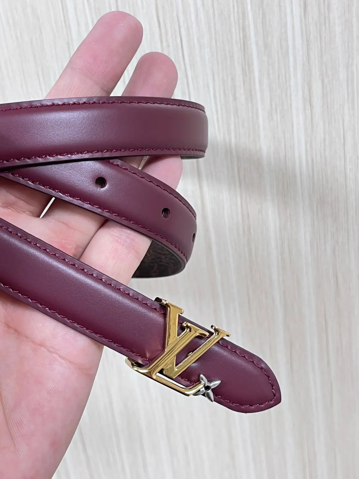 LV Style Red Leather Women's Belt Lookbook Reference image 6