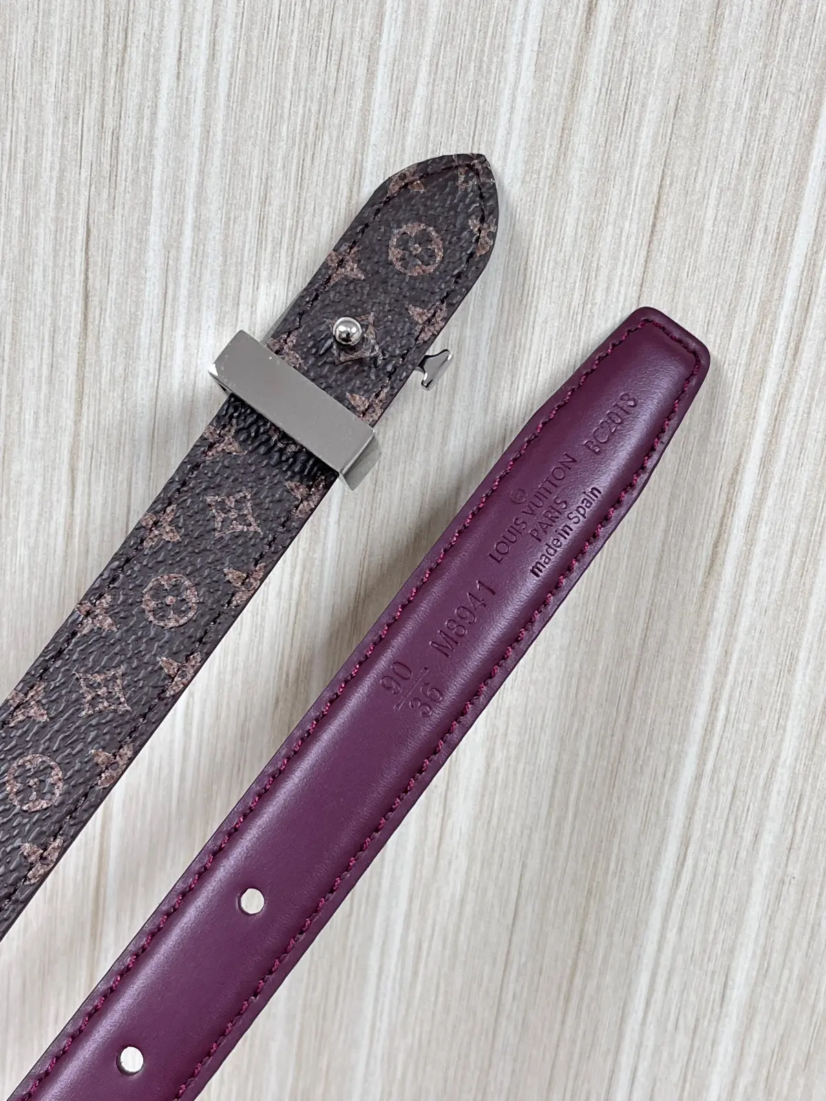 LV Style Red Leather Women's Belt Lookbook Reference image 3