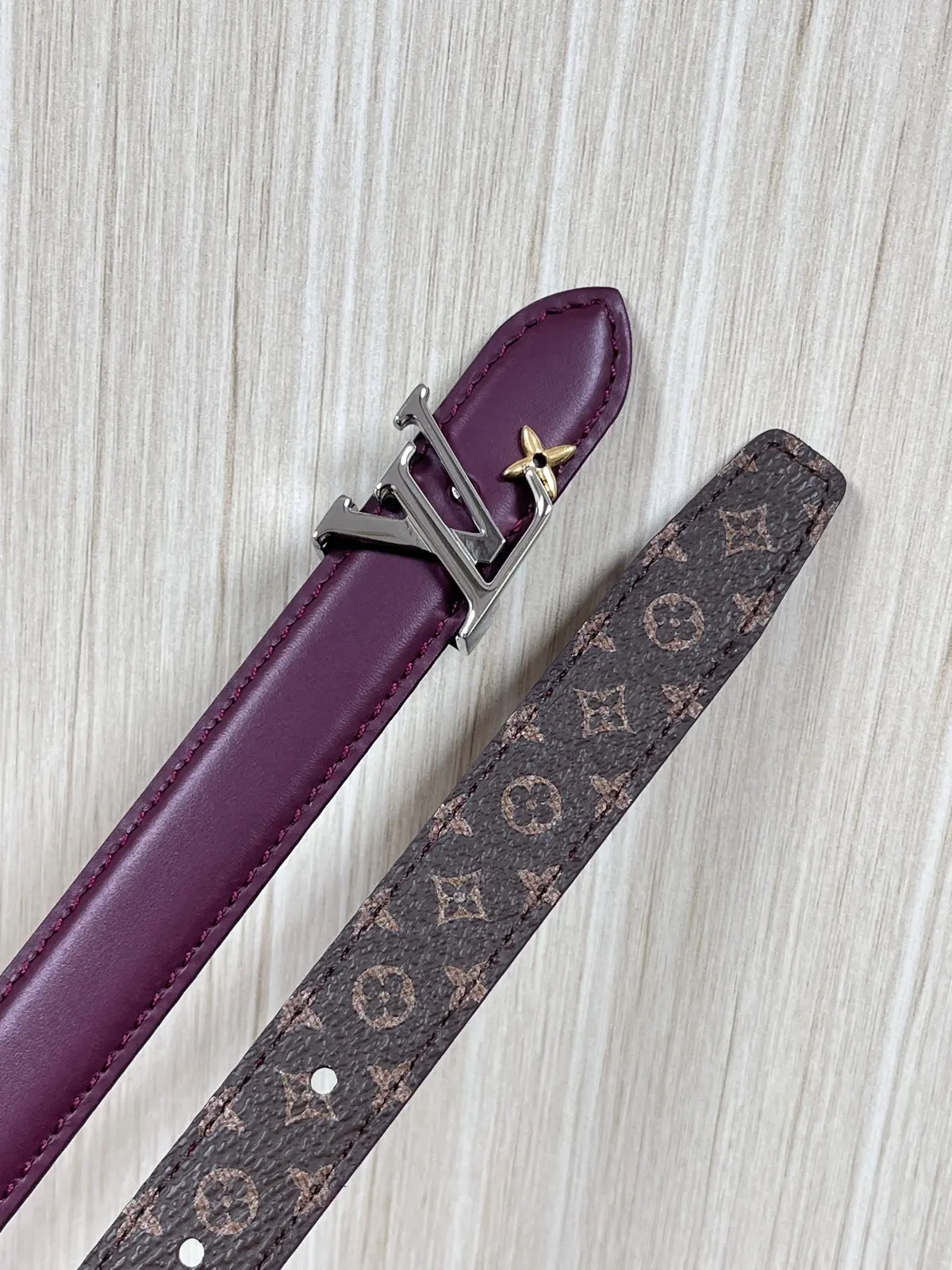 LV Style Red Leather Women's Belt Lookbook Reference image 4