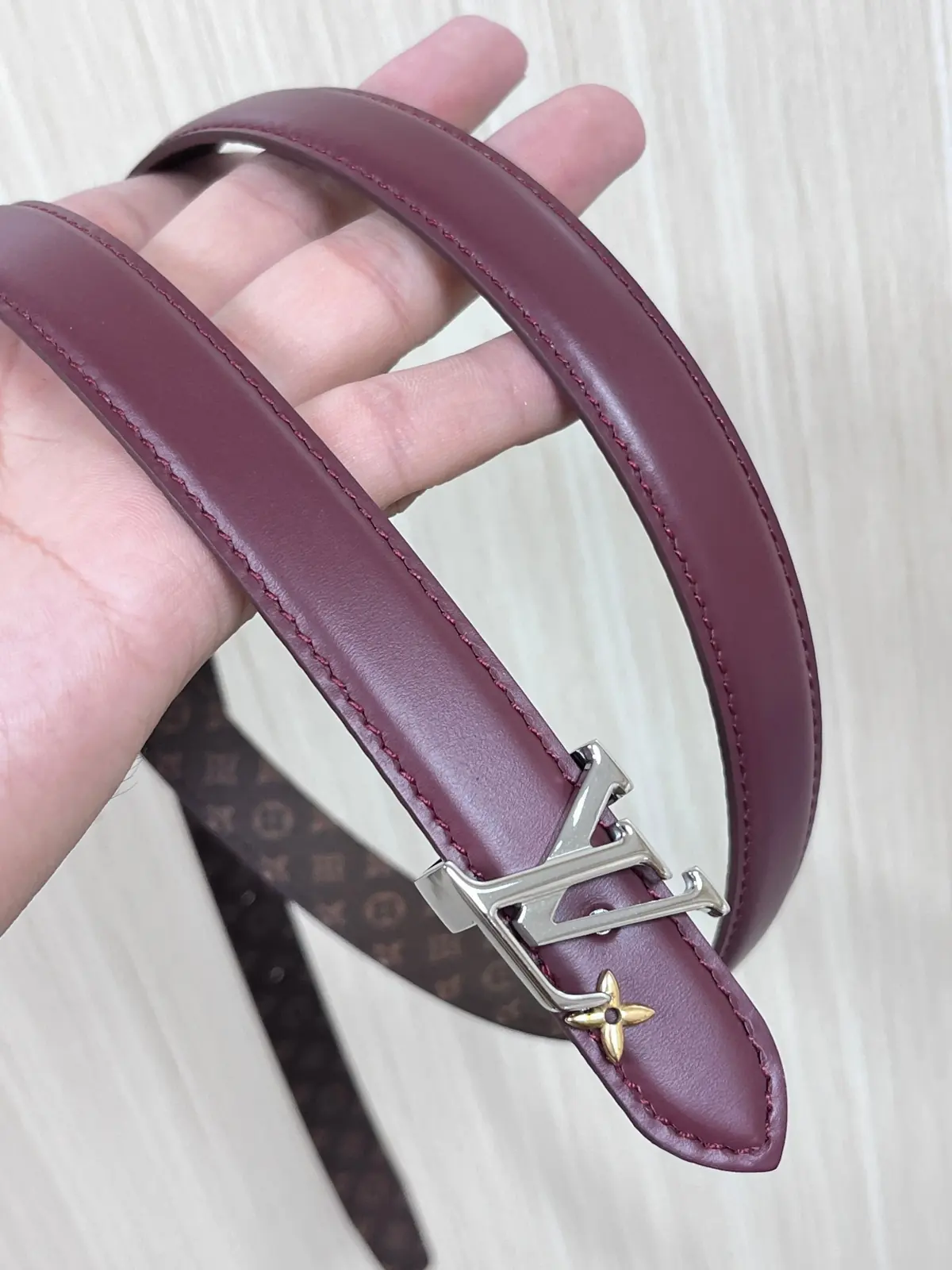 LV Style Red Leather Women's Belt Lookbook Reference image 5
