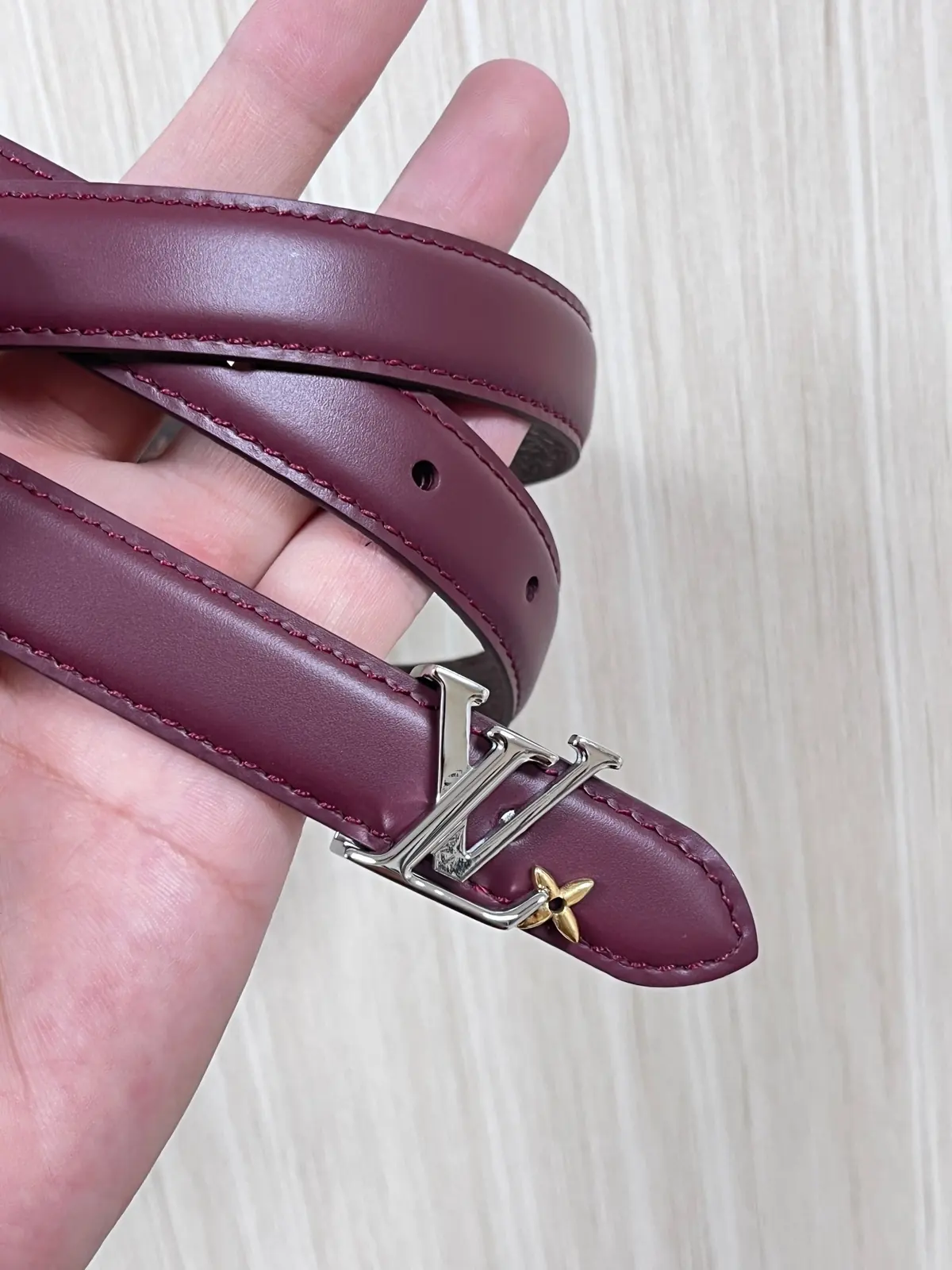 LV Style Red Leather Women's Belt Lookbook Reference image 6