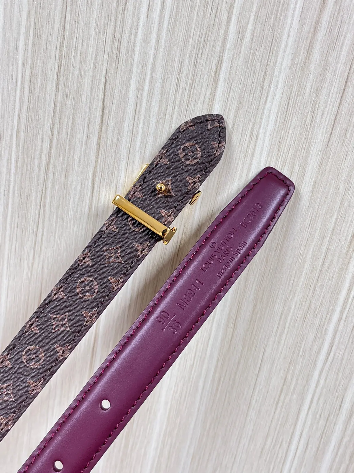 LV Style Red Leather Women's Belt Lookbook Reference image 3
