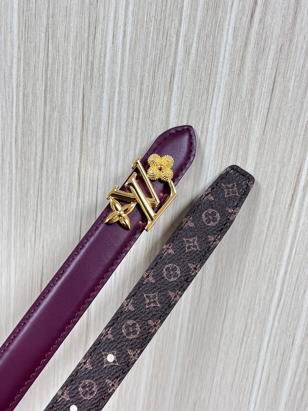 LV Style Red Leather Women's Belt Lookbook Reference image 4