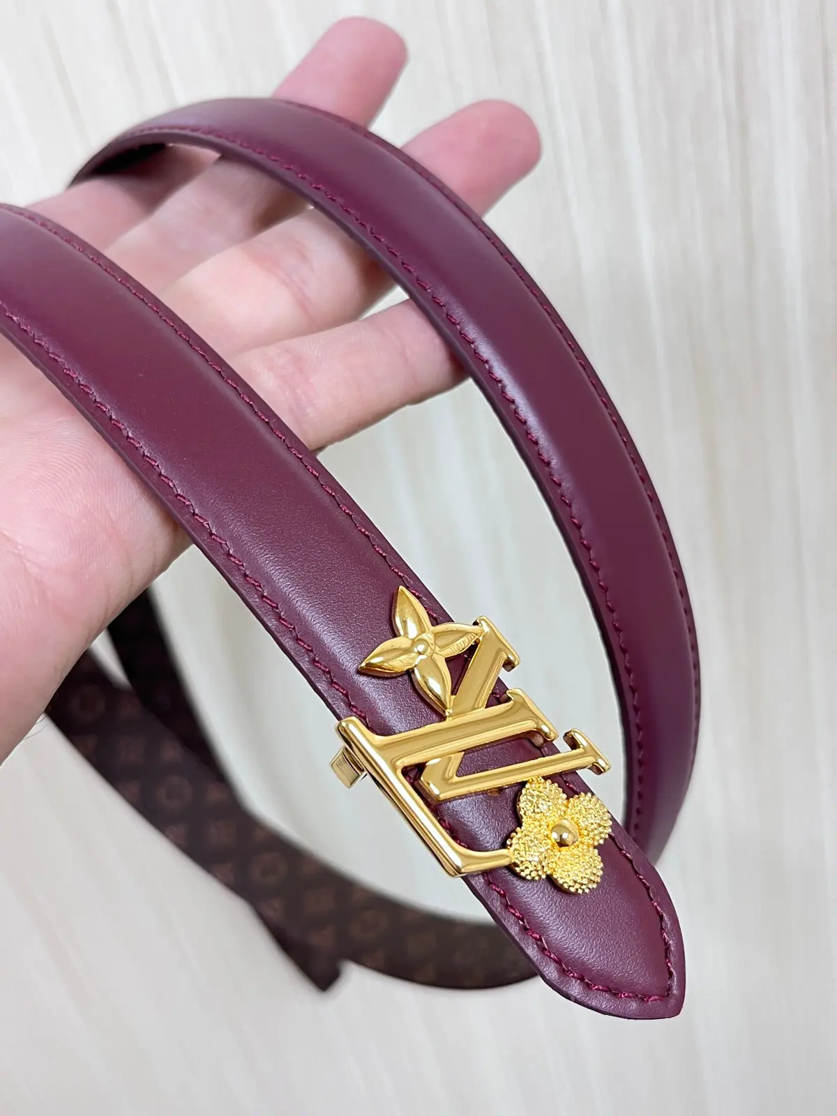 LV Style Red Leather Women's Belt Lookbook Reference image 5
