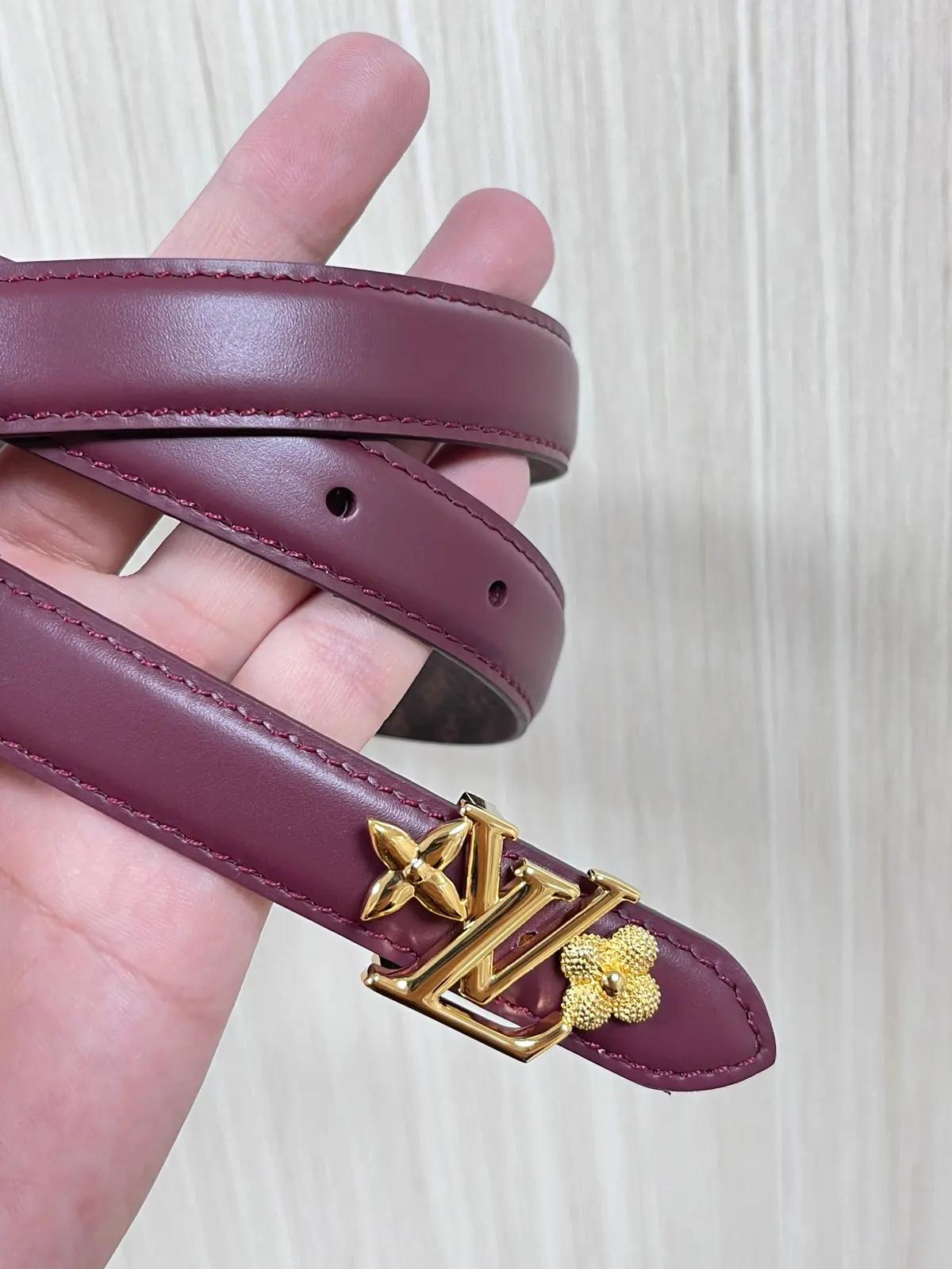 LV Style Red Leather Women's Belt Lookbook Reference image 6