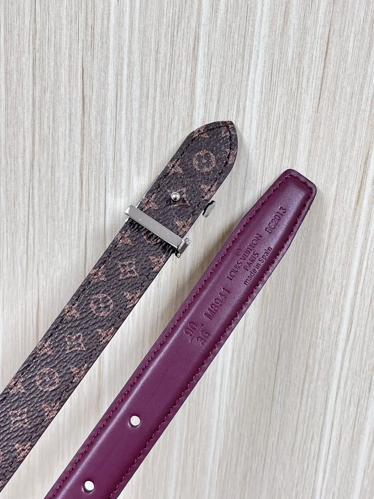 LV Style Red Leather Women's Belt Lookbook Reference image 3