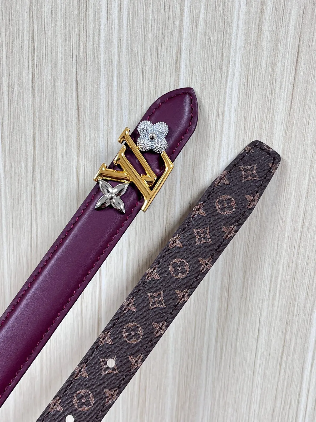 LV Style Red Leather Women's Belt Lookbook Reference image 4