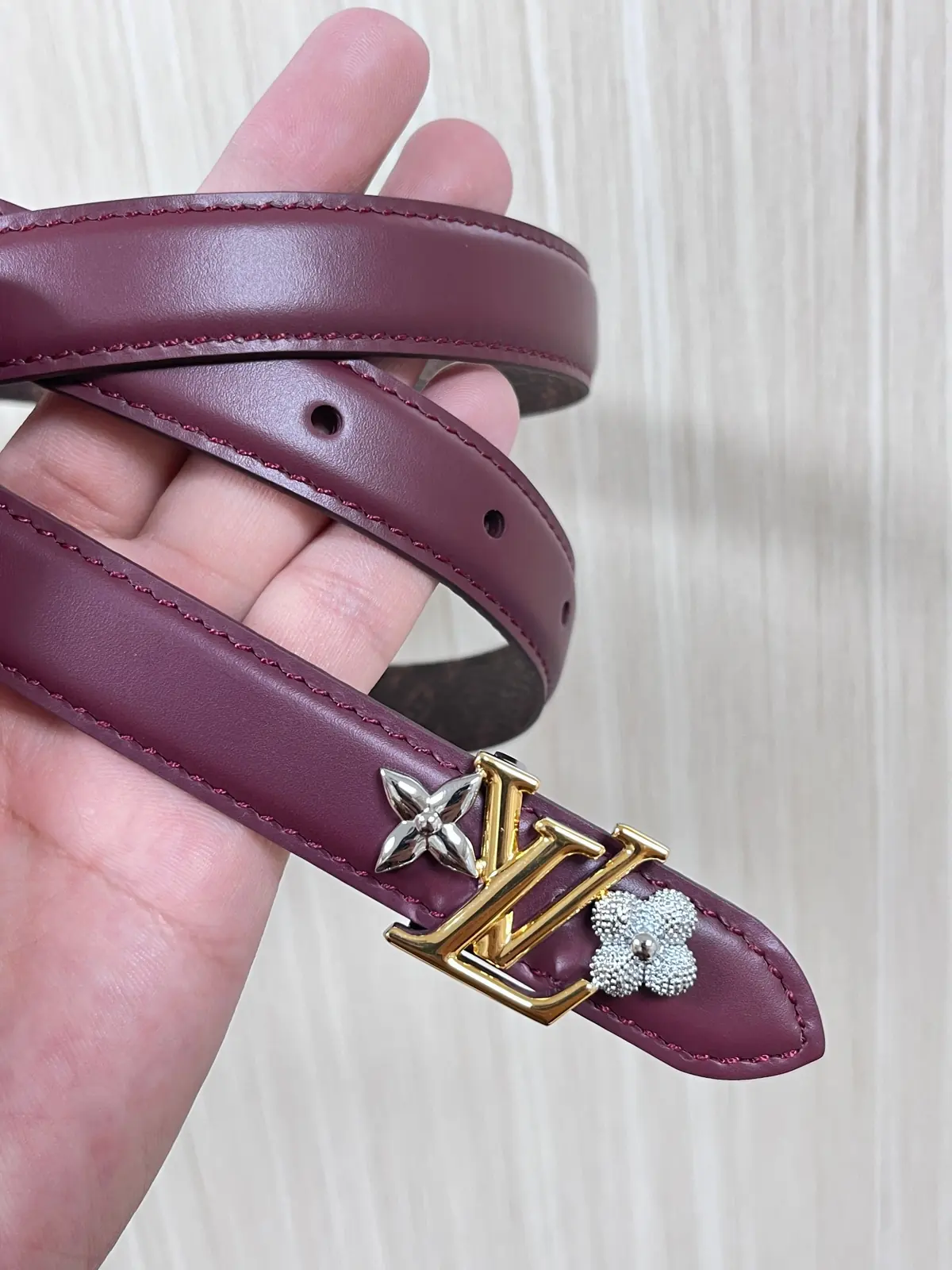 LV Style Red Leather Women's Belt Lookbook Reference image 6