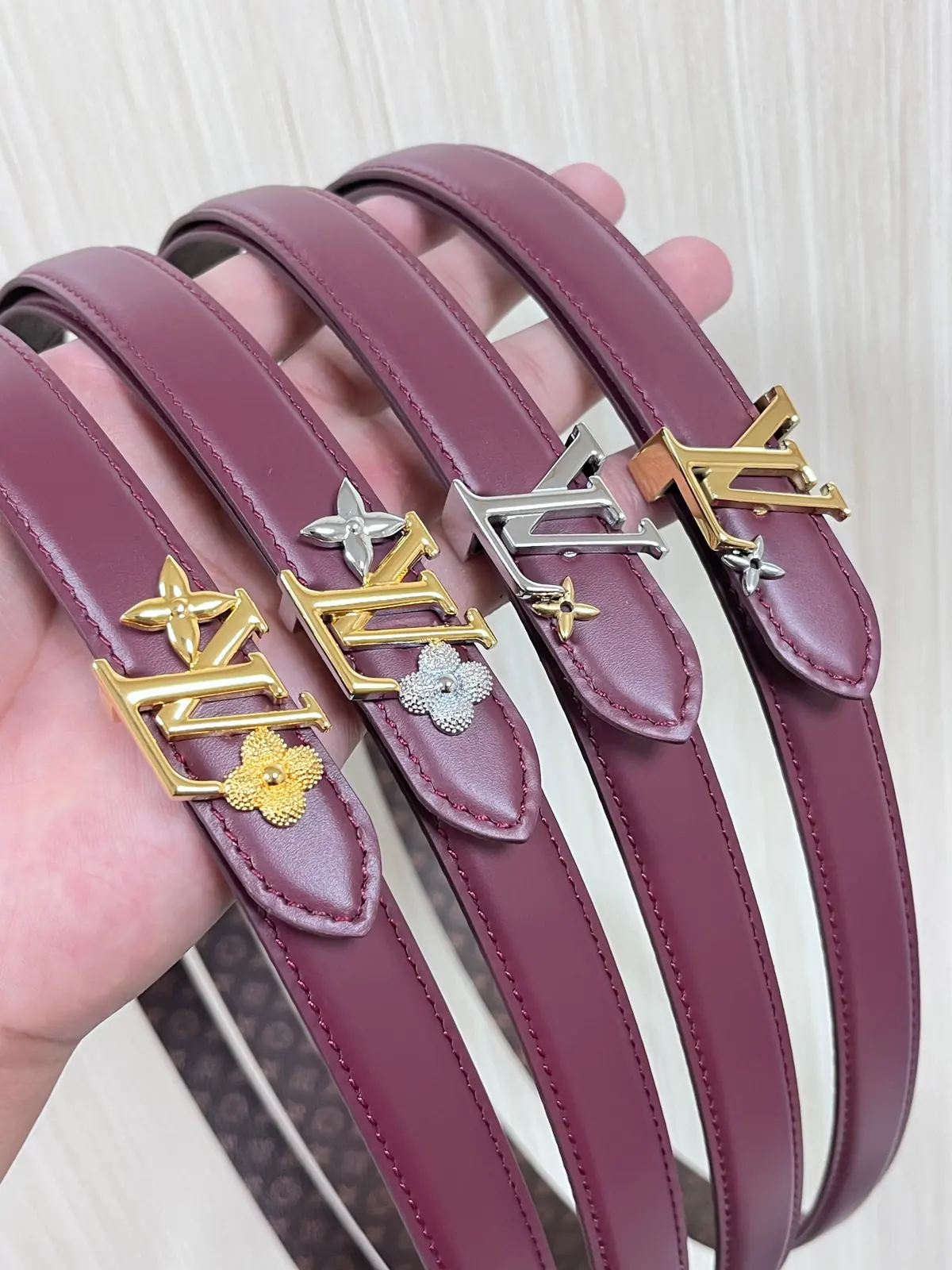LV Style Red Leather Women's Belt Lookbook Reference image 1