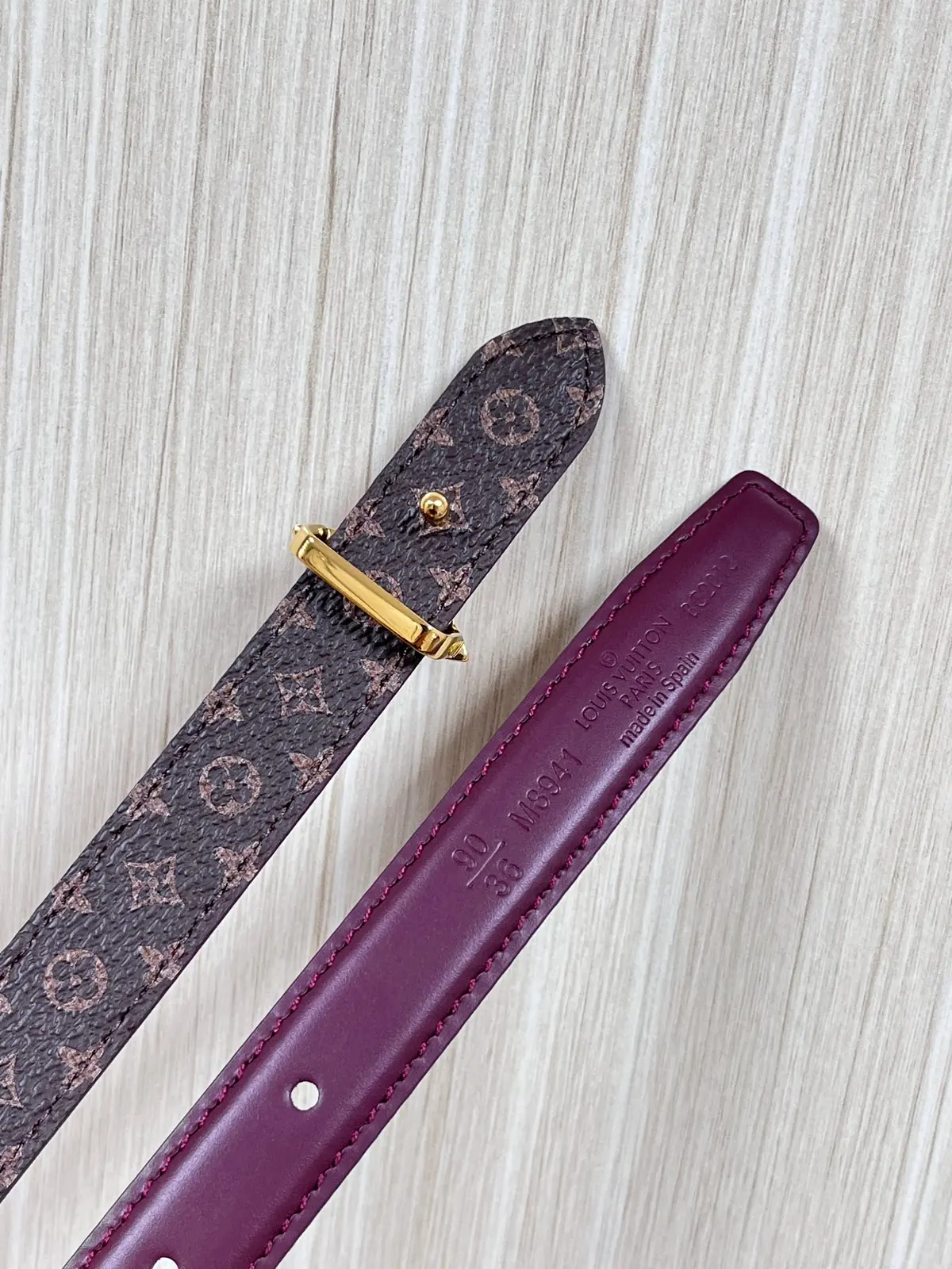 LV Style Red Leather Women's Belt Lookbook Reference image 3