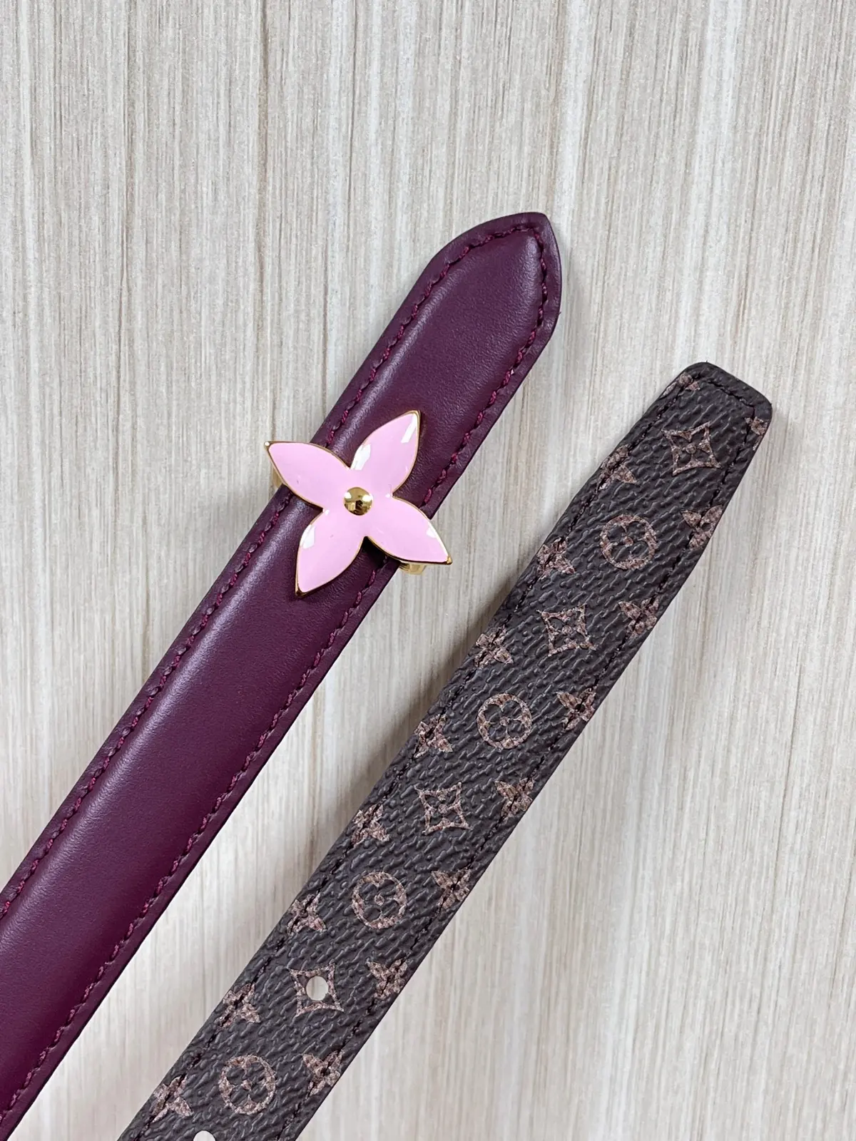 LV Style Red Leather Women's Belt Lookbook Reference image 4