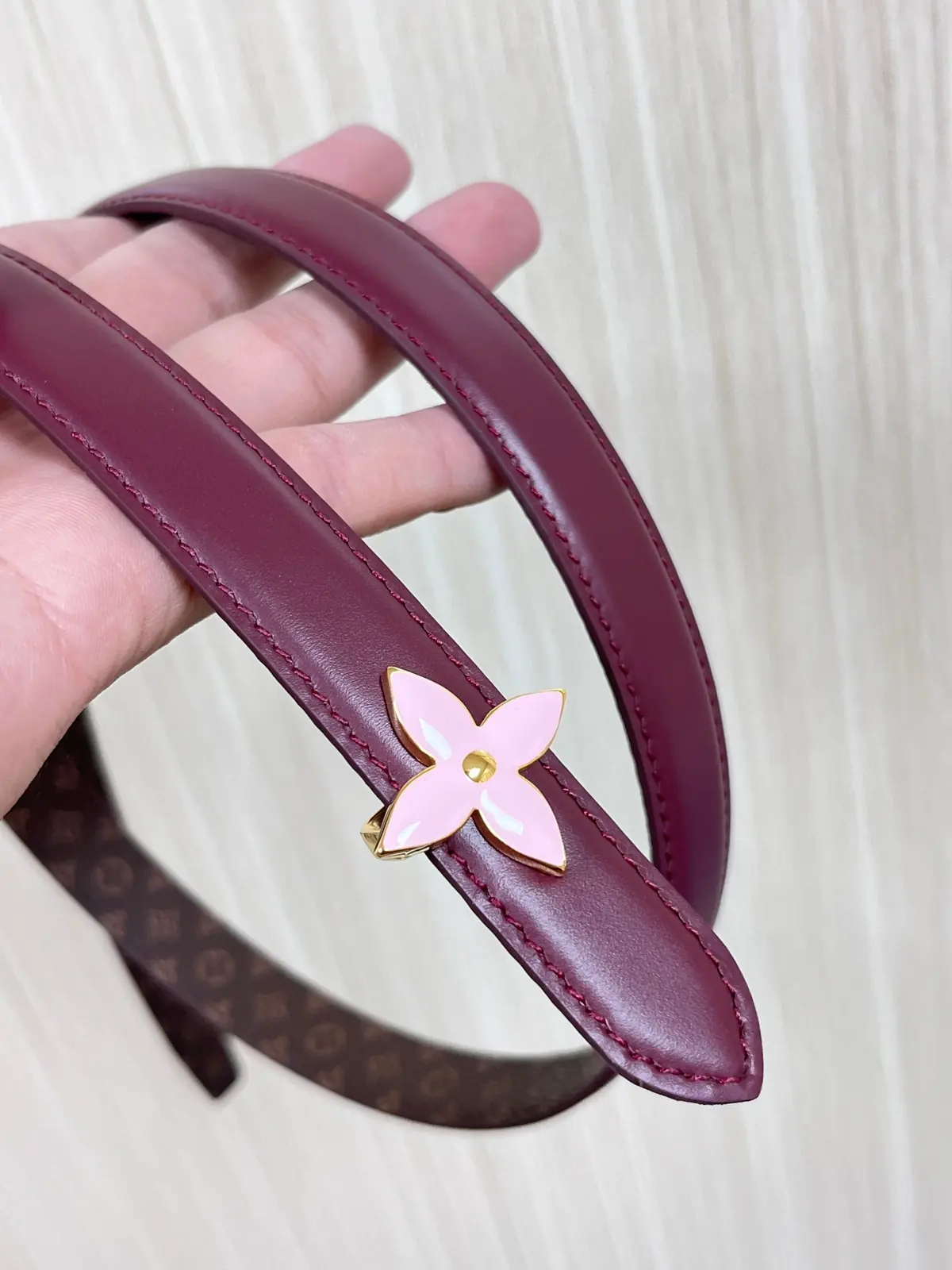 LV Style Red Leather Women's Belt Lookbook Reference image 5