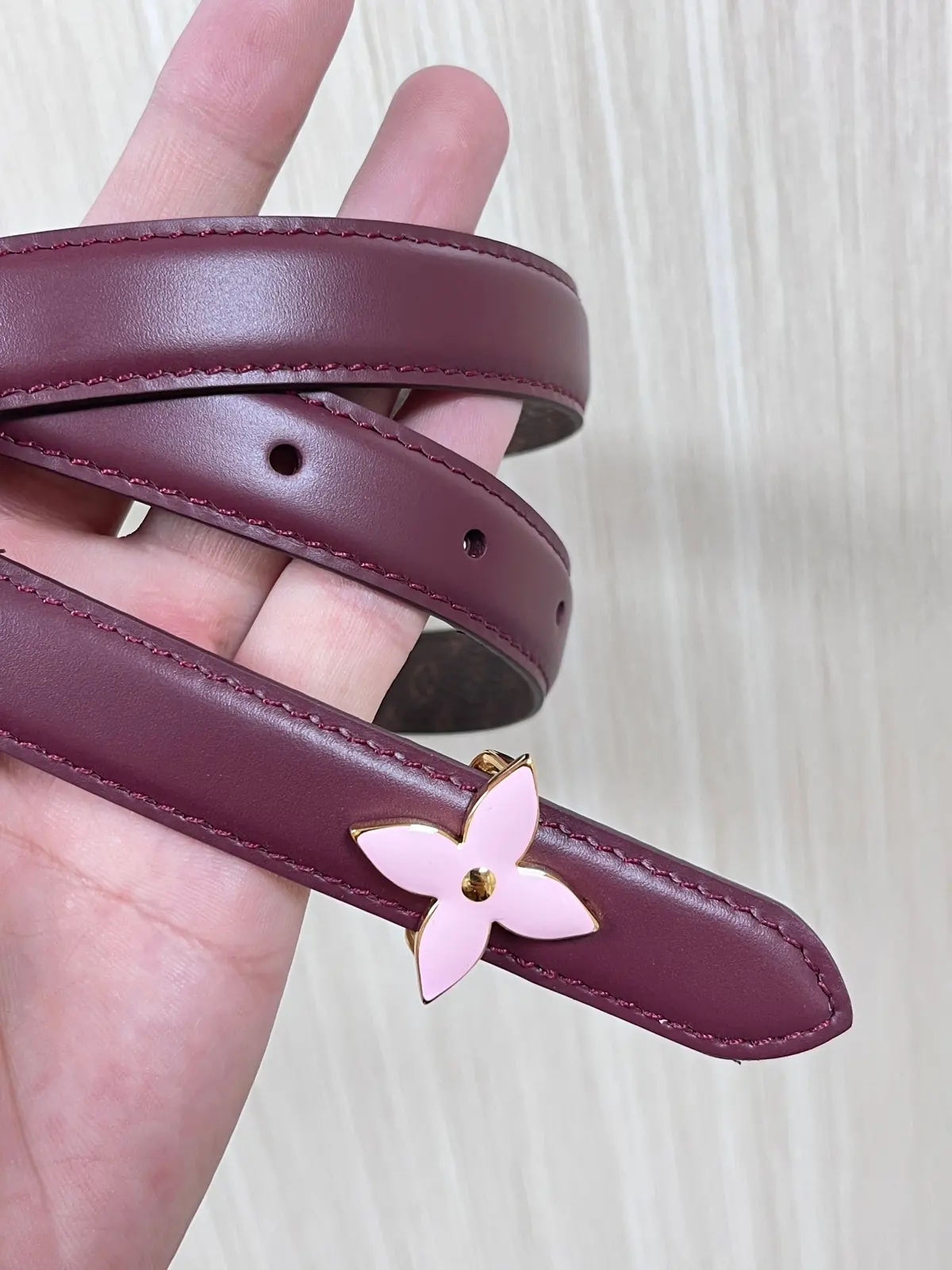 LV Style Red Leather Women's Belt Lookbook Reference image 6
