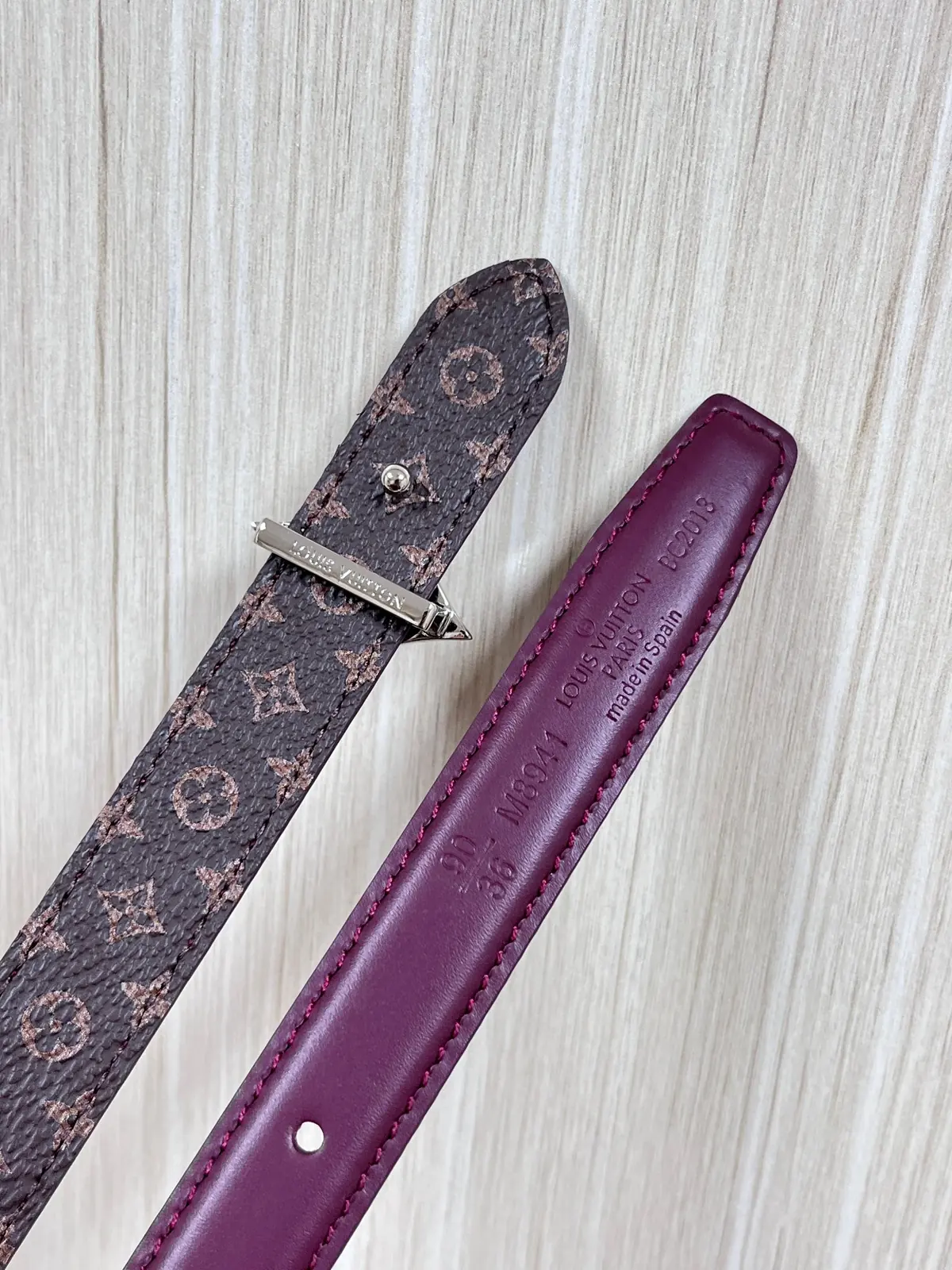 LV Style Red Leather Women's Belt Lookbook Reference image 3
