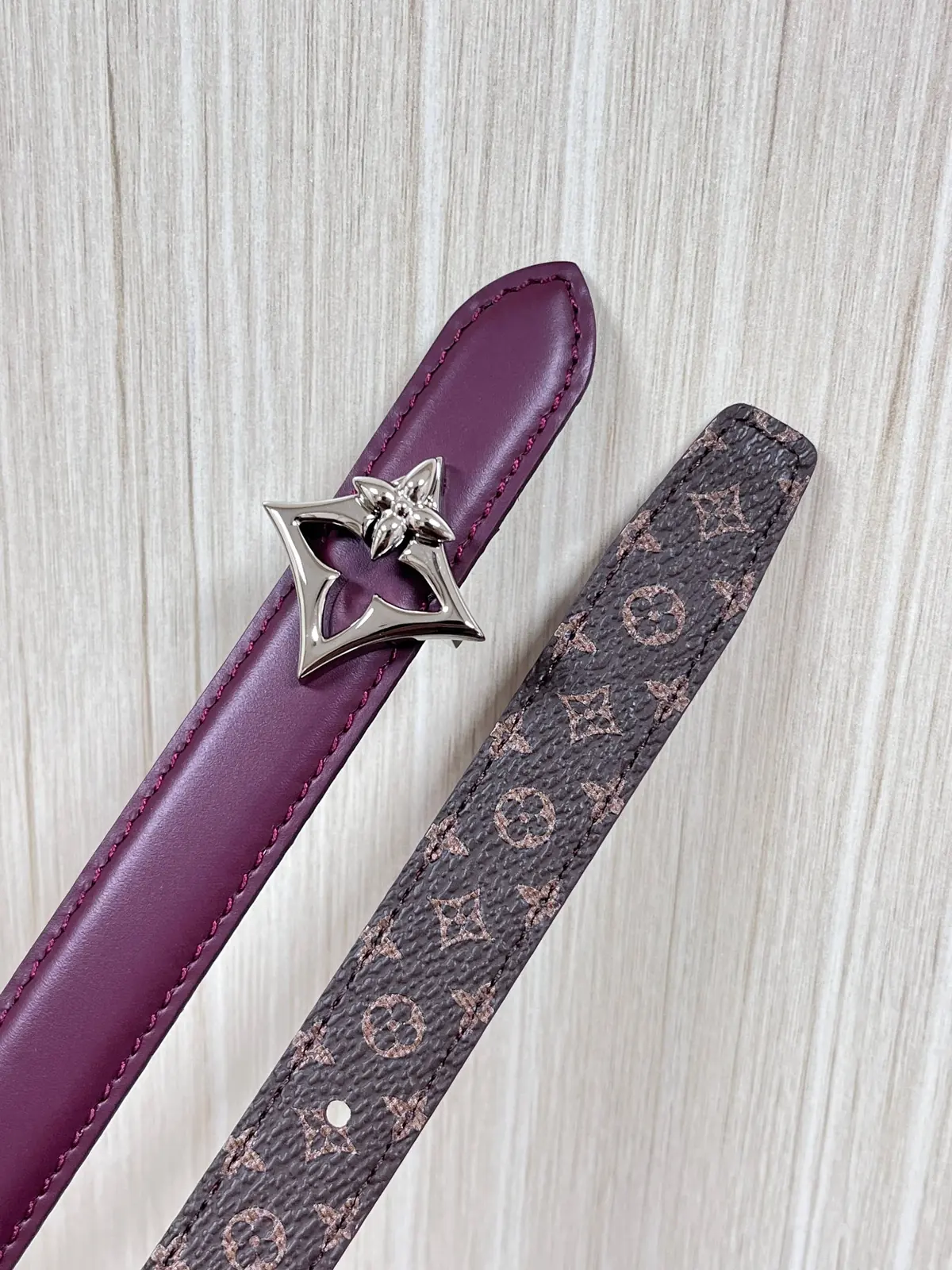 LV Style Red Leather Women's Belt Lookbook Reference image 4
