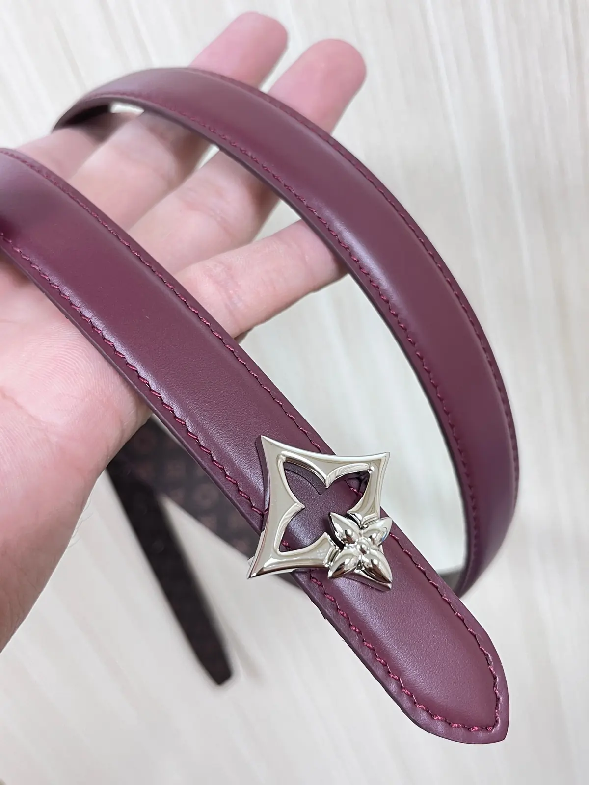 LV Style Red Leather Women's Belt Lookbook Reference image 5