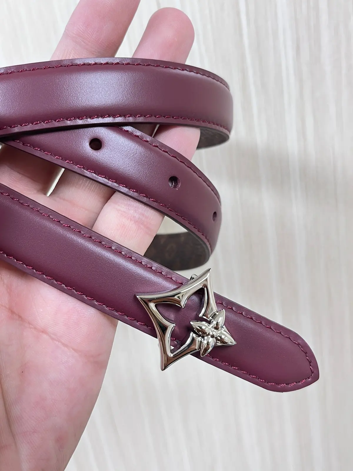 LV Style Red Leather Women's Belt Lookbook Reference image 6