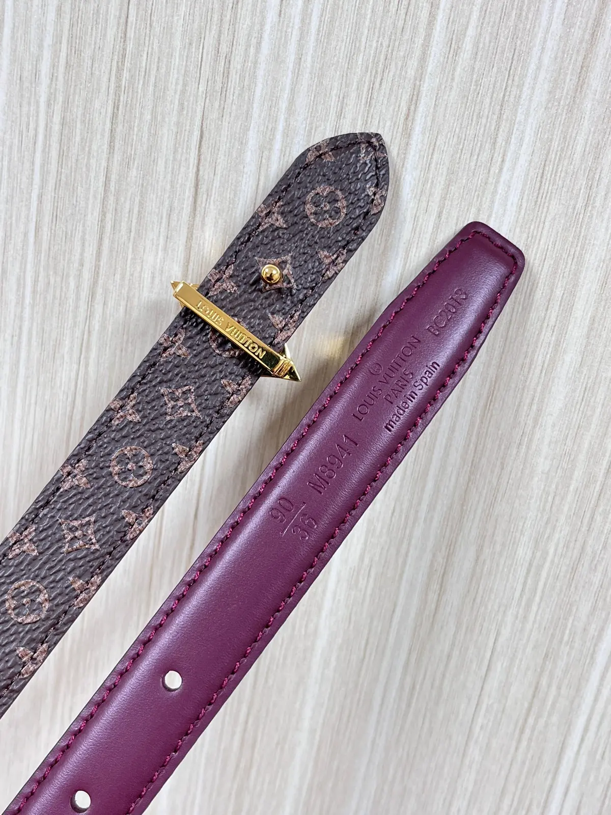 LV Style Red Leather Women's Belt Lookbook Reference image 2