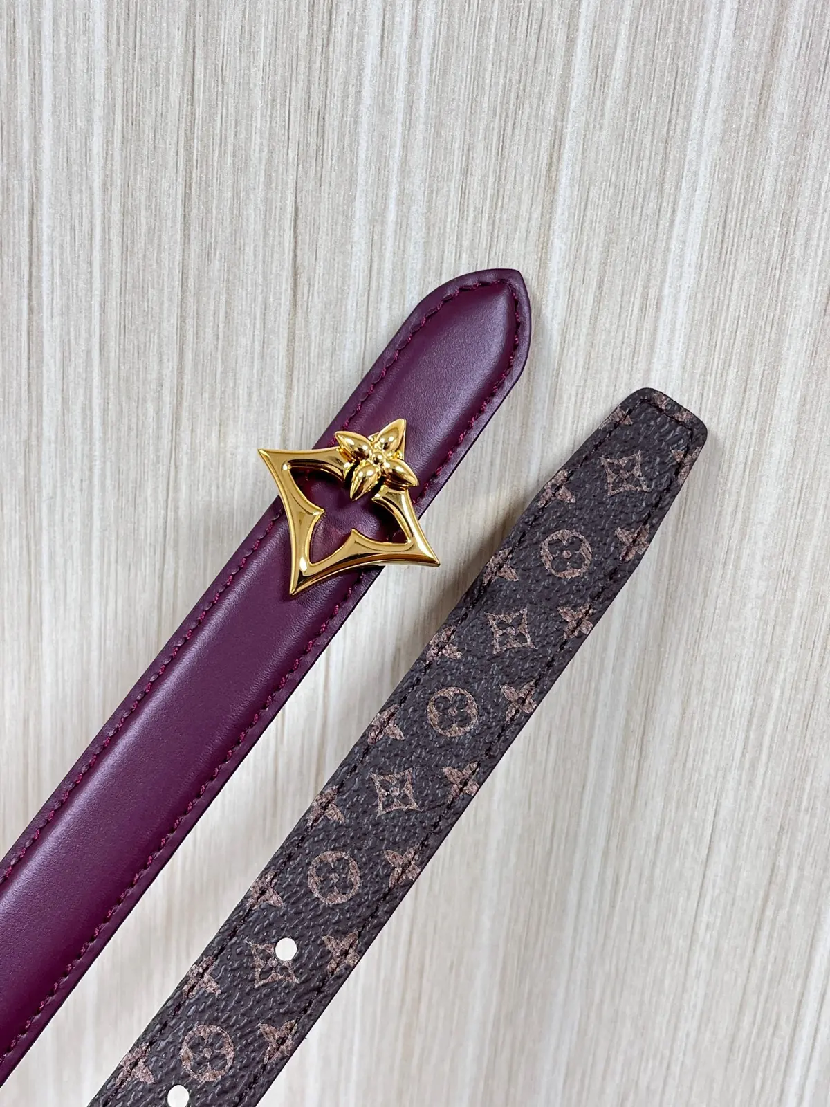 LV Style Red Leather Women's Belt Lookbook Reference image 3