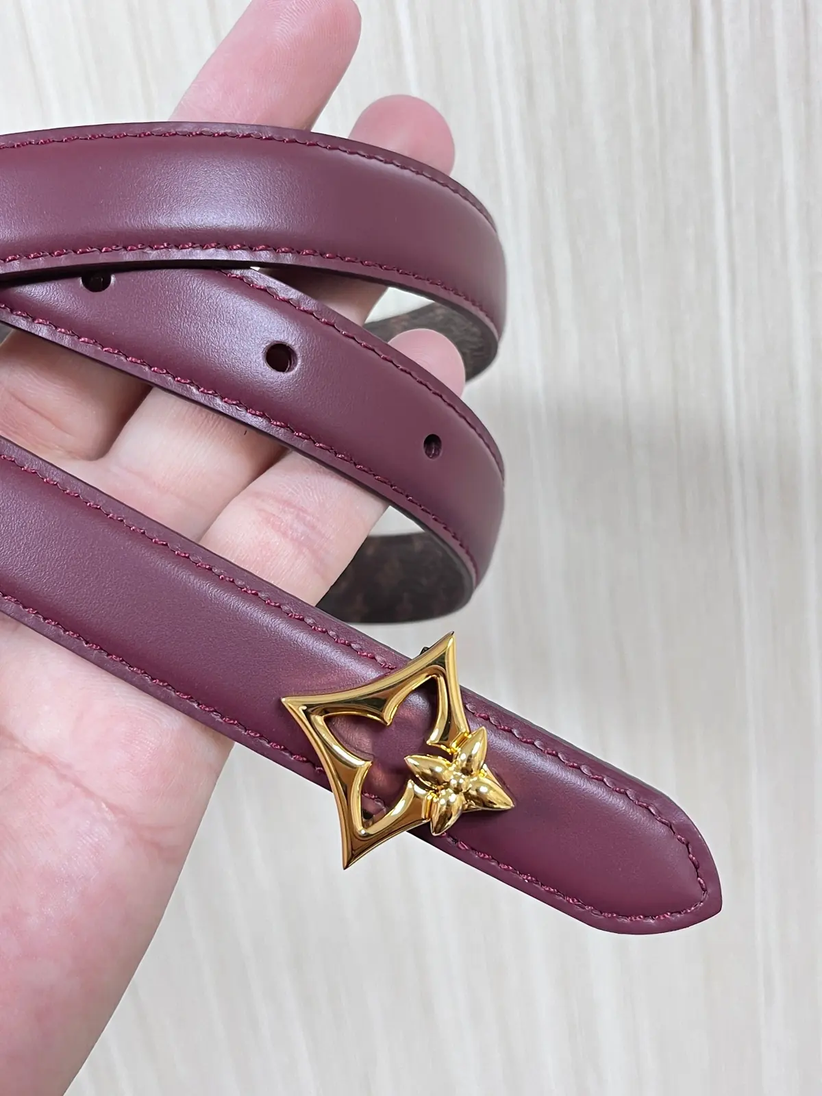 LV Style Red Leather Women's Belt Lookbook Reference image 5