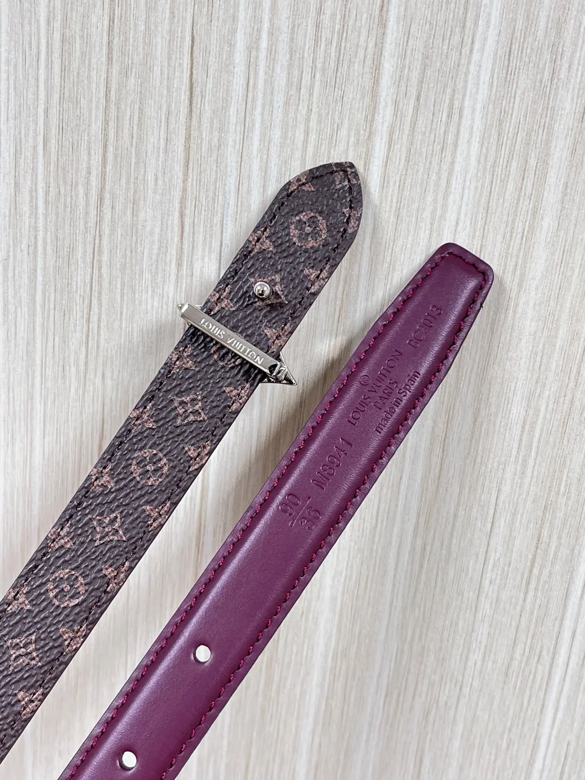 LV Style Red Leather Women's Belt Lookbook Reference image 4