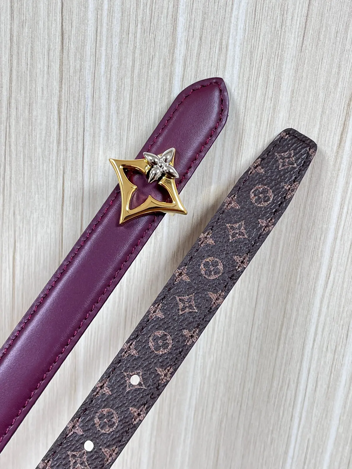 LV Style Red Leather Women's Belt Lookbook Reference image 4