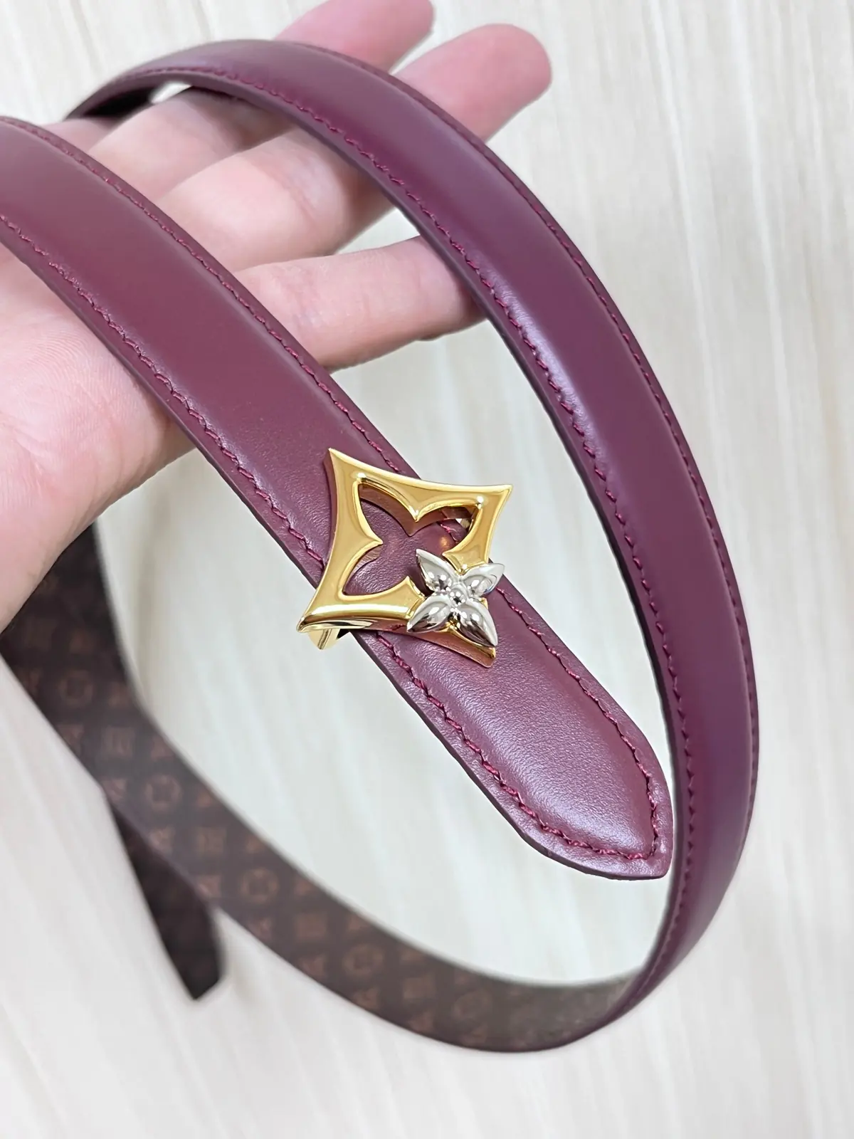 LV Style Red Leather Women's Belt Lookbook Reference image 5