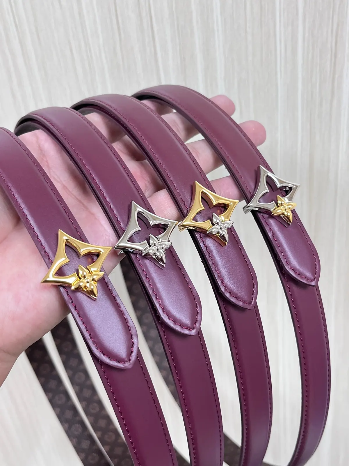 LV Style Red Leather Women's Belt Lookbook Reference image 1