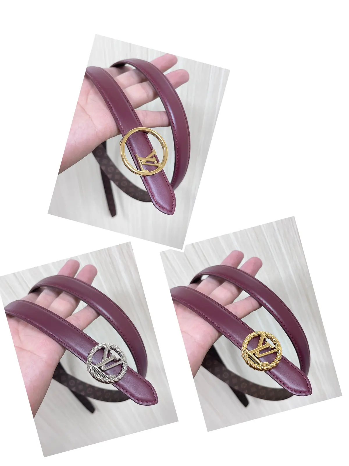 LV Style Red Leather Women's Belt Lookbook Reference image 2