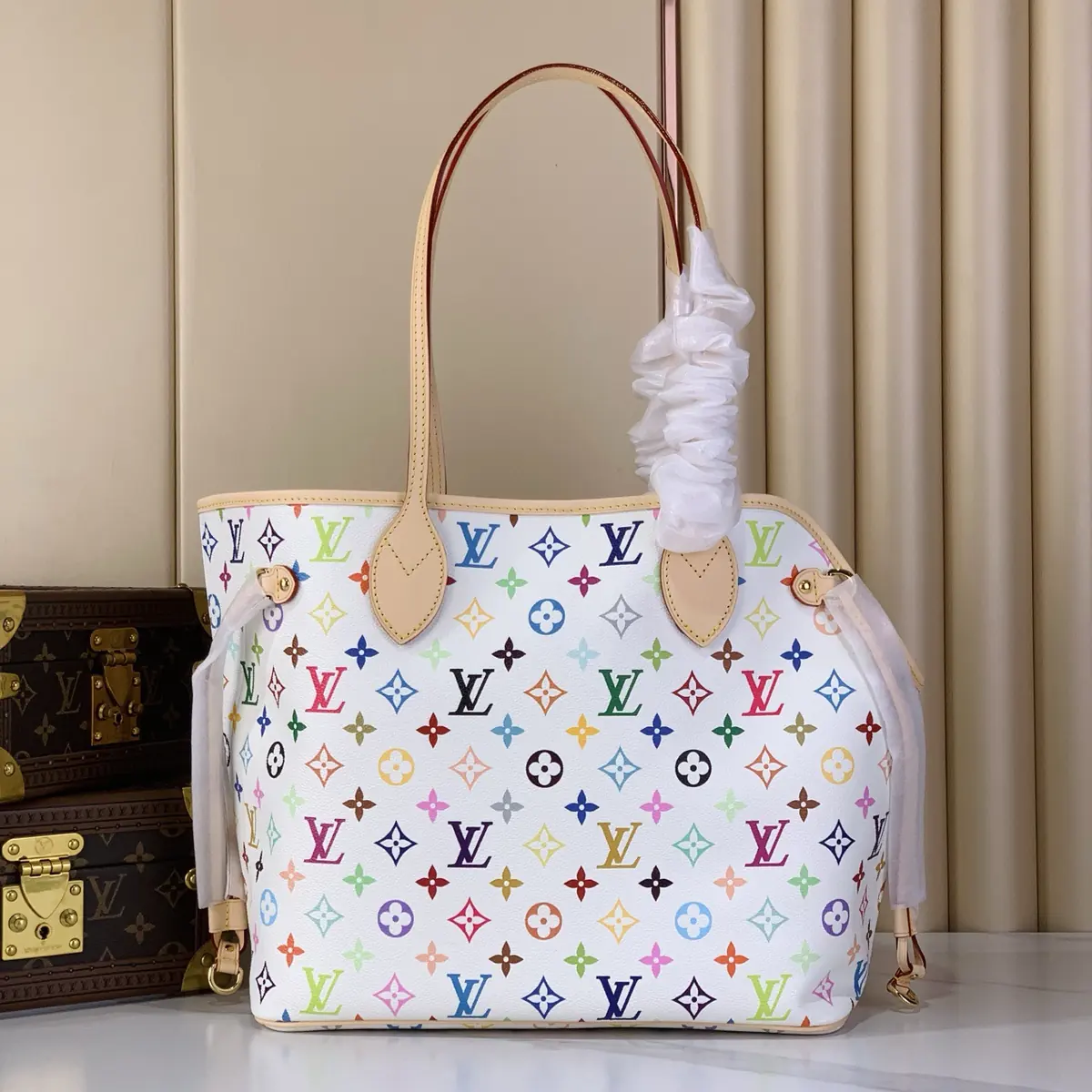 LV Style White Canvas Top Handle Bag Lookbook Reference image 3