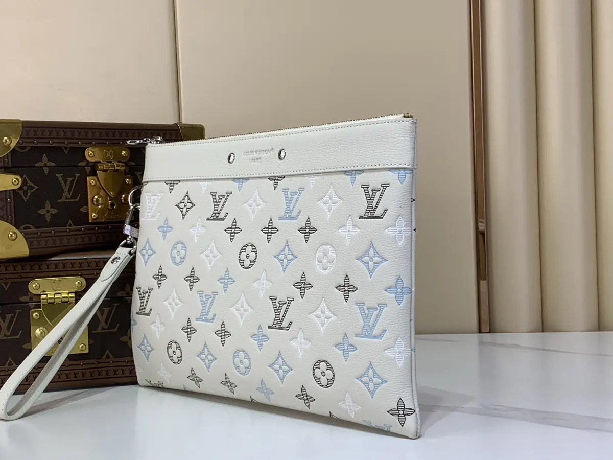 LV Style White Leather Clutch Lookbook Reference image 2
