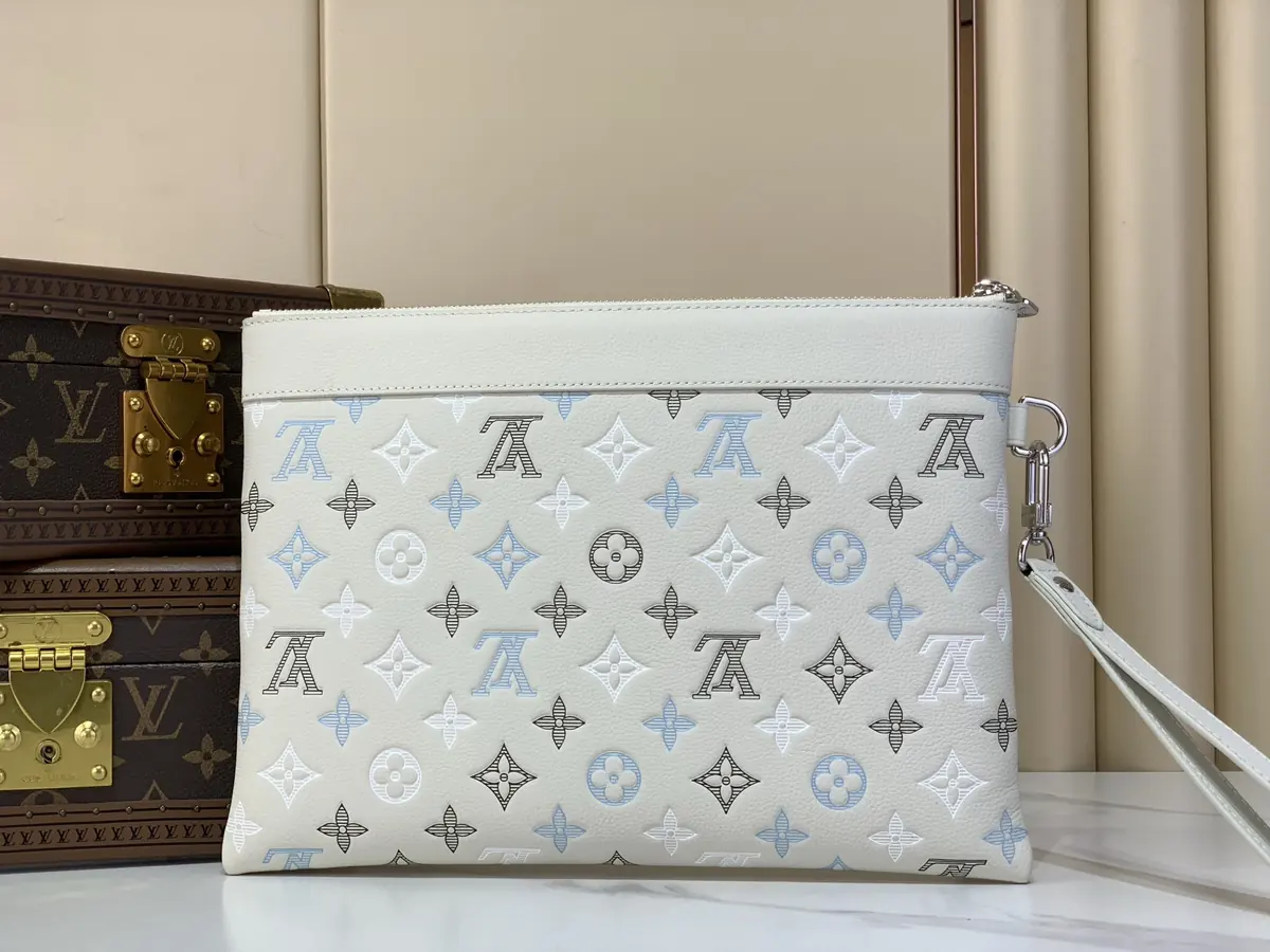 LV Style White Leather Clutch Lookbook Reference image 3