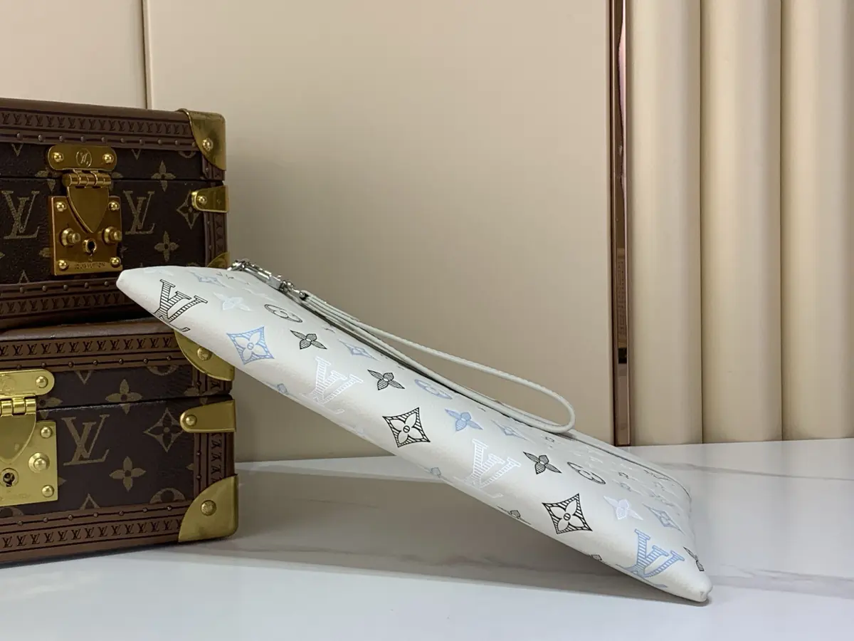LV Style White Leather Clutch Lookbook Reference image 4