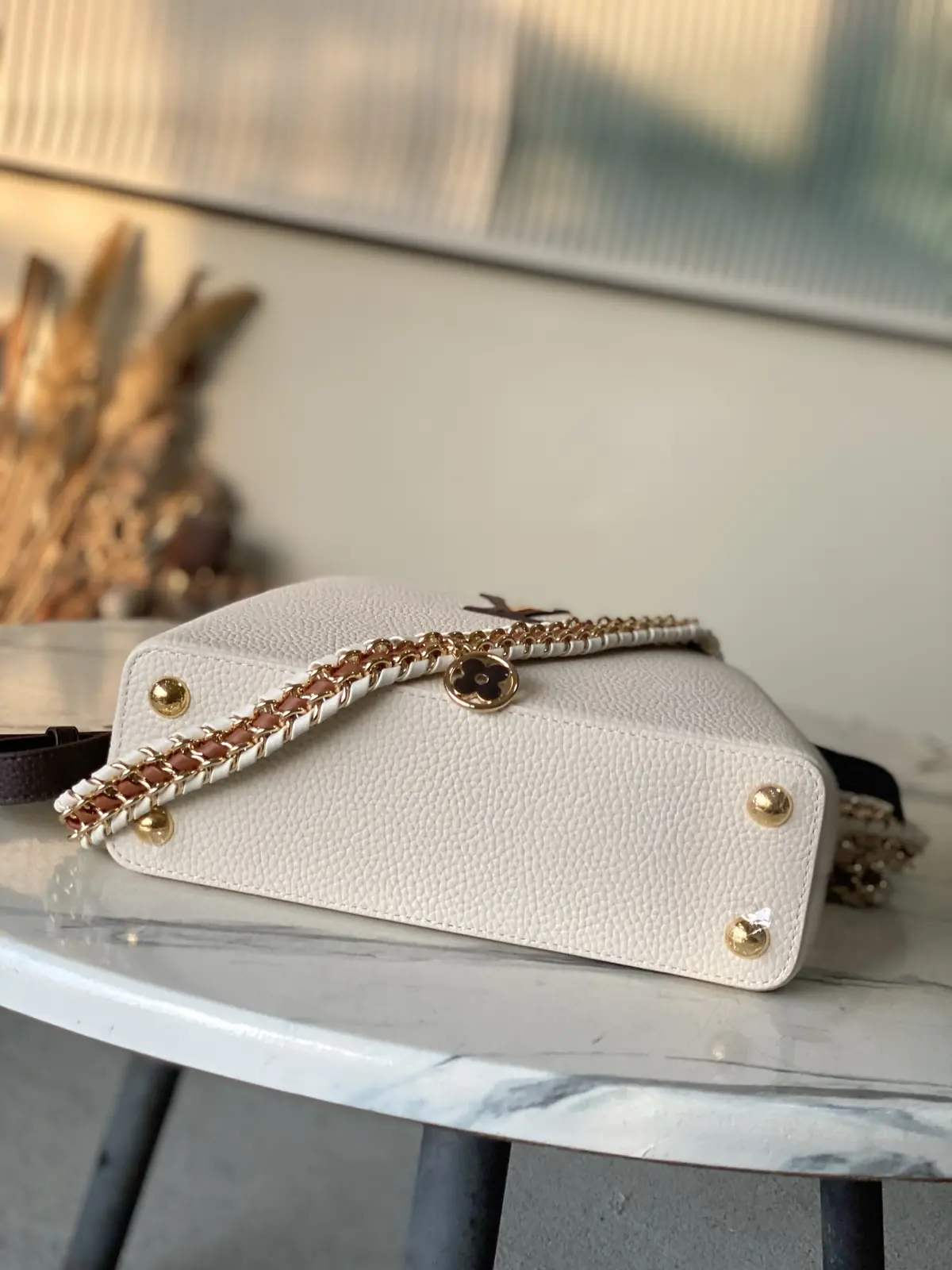 LV Style White Leather Top Handle Bag style reference detail image 4 from source 787661